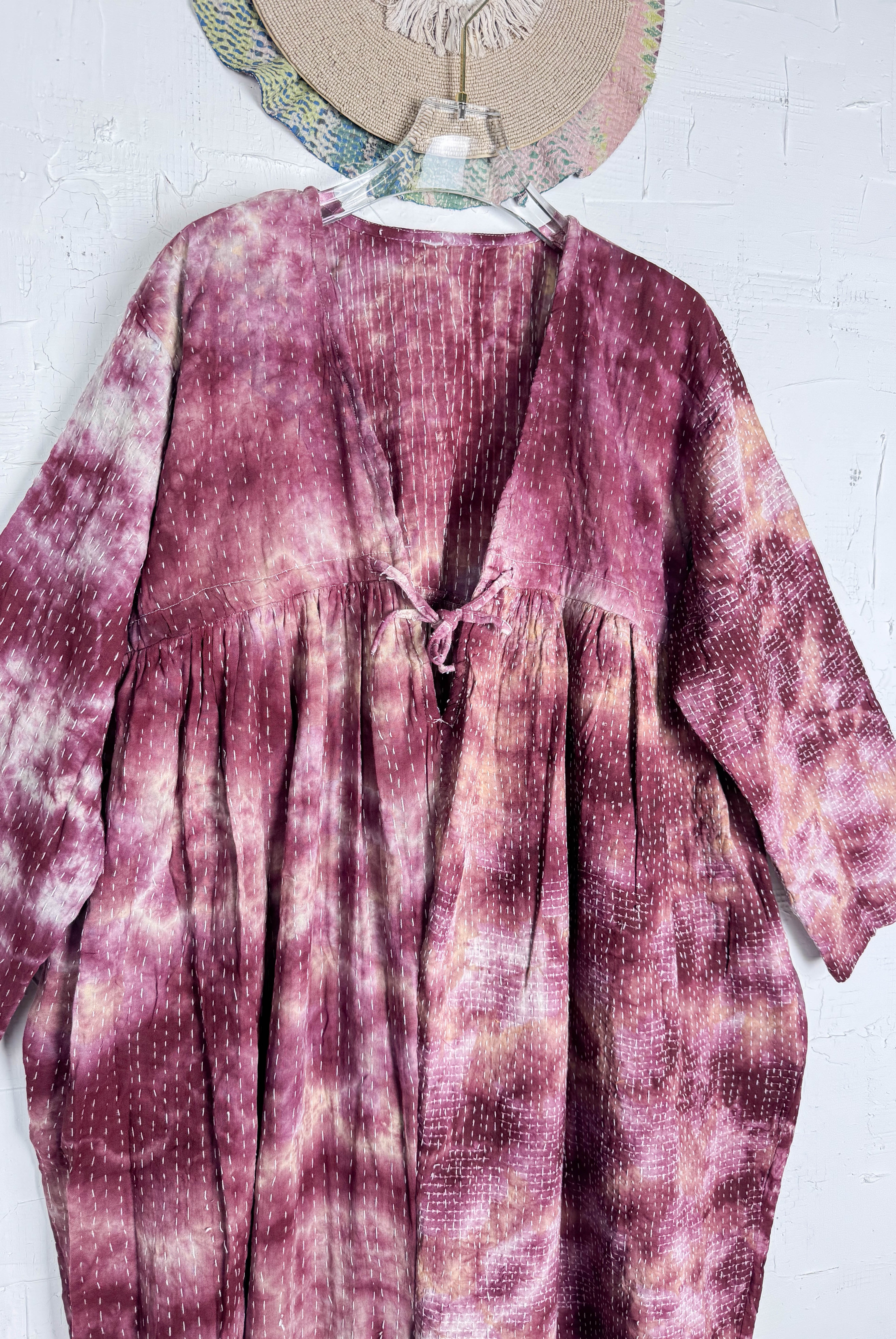 maroon kantha jumpsuit - Love Protect Sustain