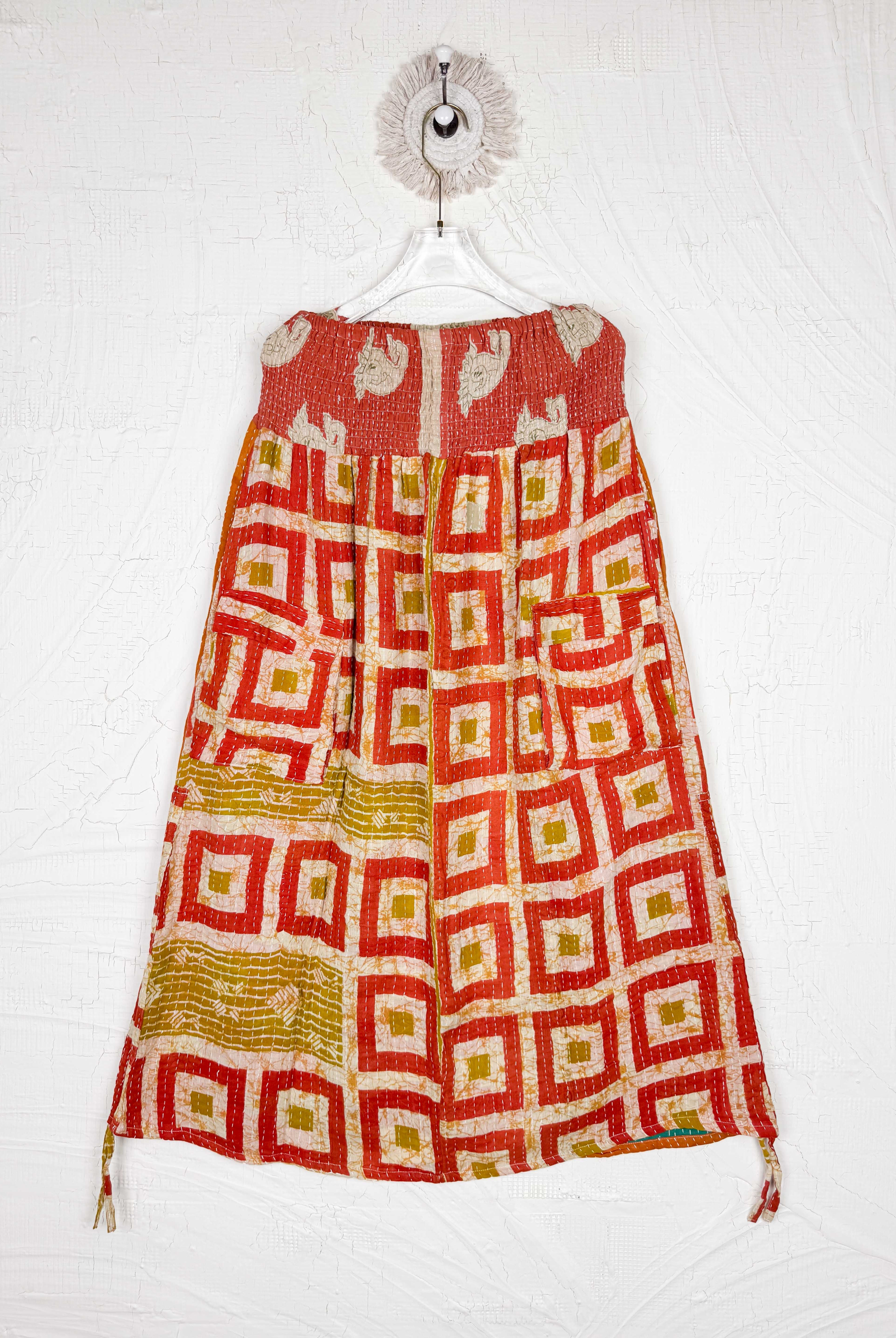 ornage kantha skirt - Love Protect Sustain