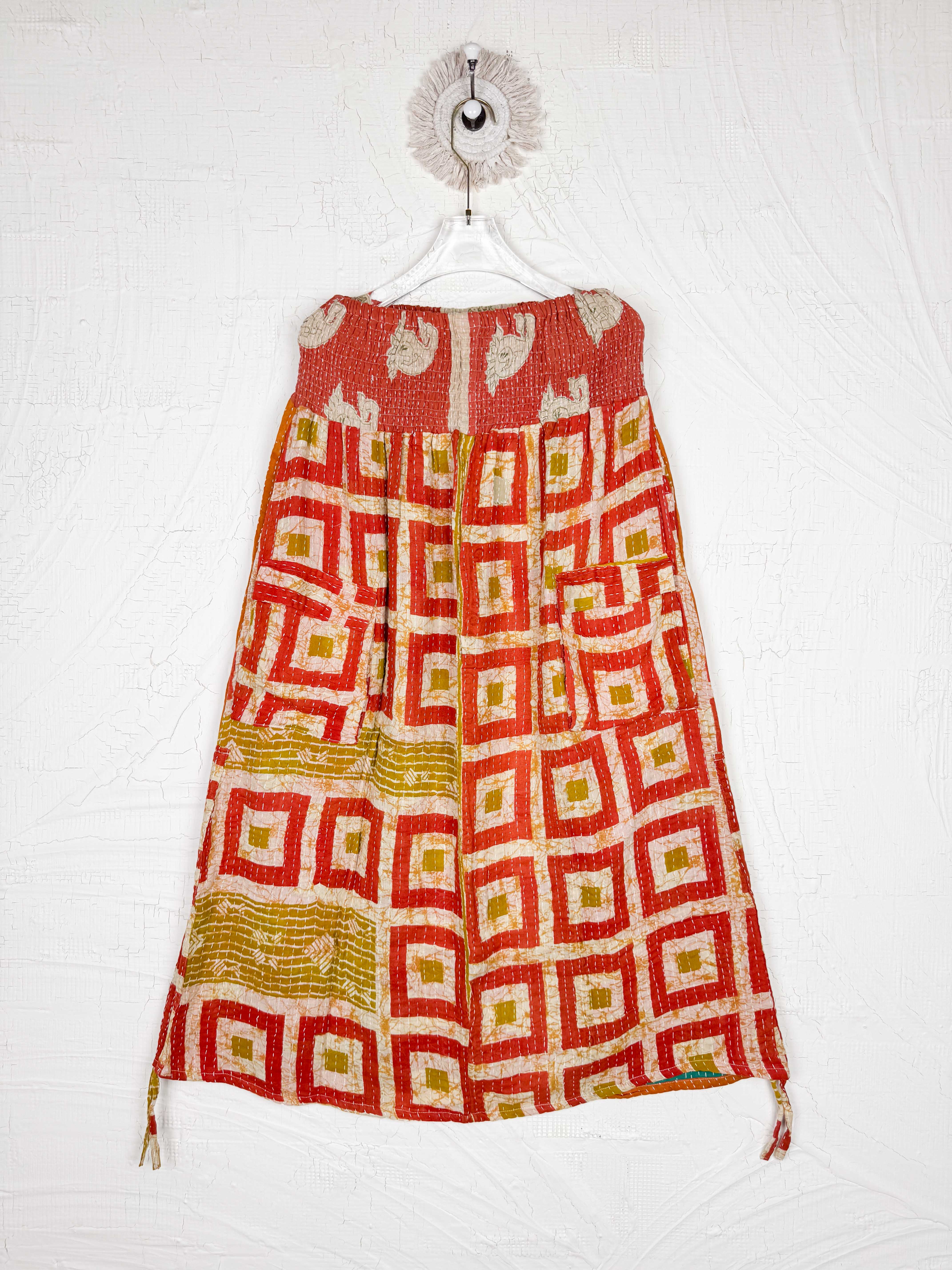 ornage kantha skirt - Love Protect Sustain