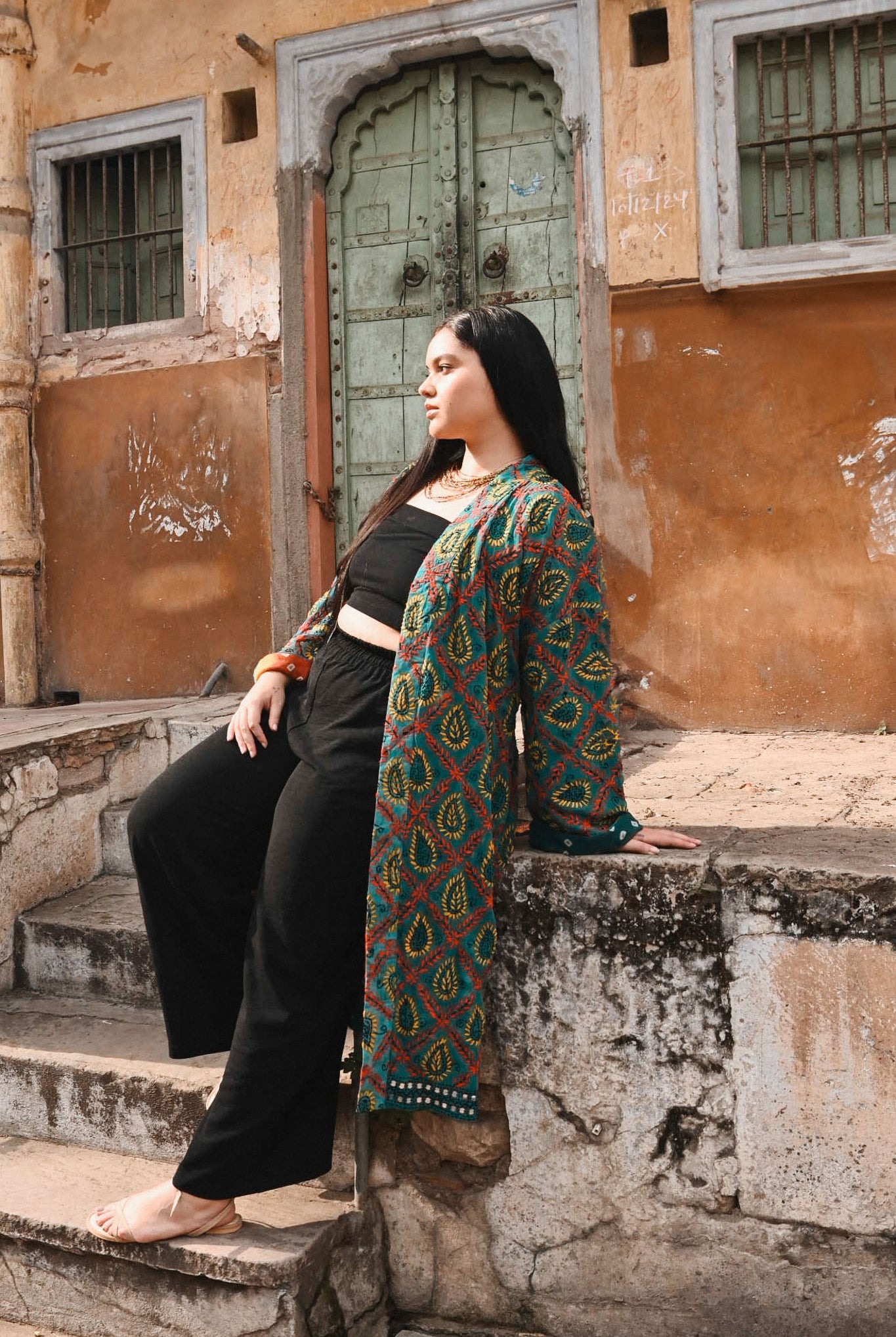 paisley embroidery robe - Love Protect Sustain