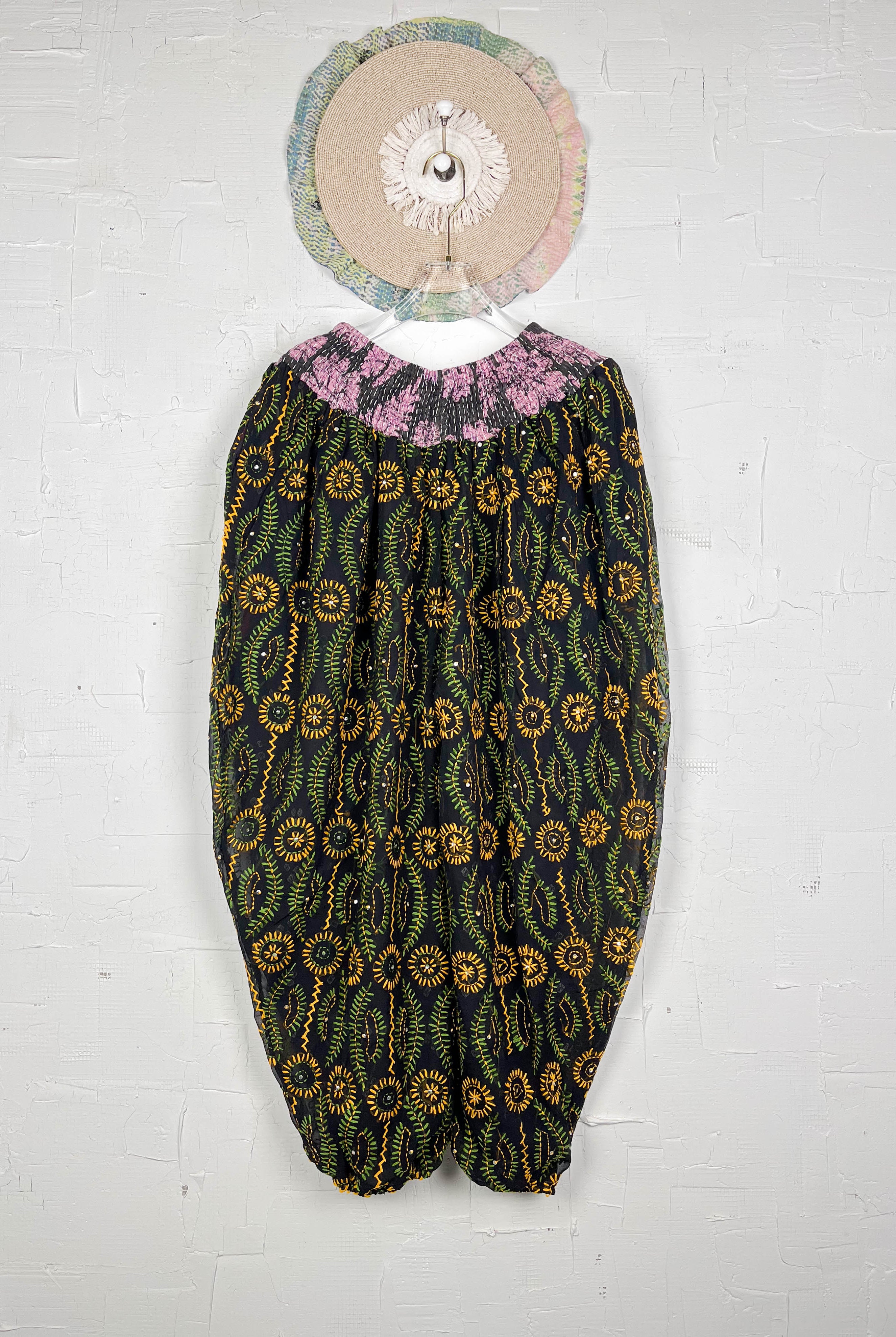 palazzo pants embroidered- Love Protect Sustain