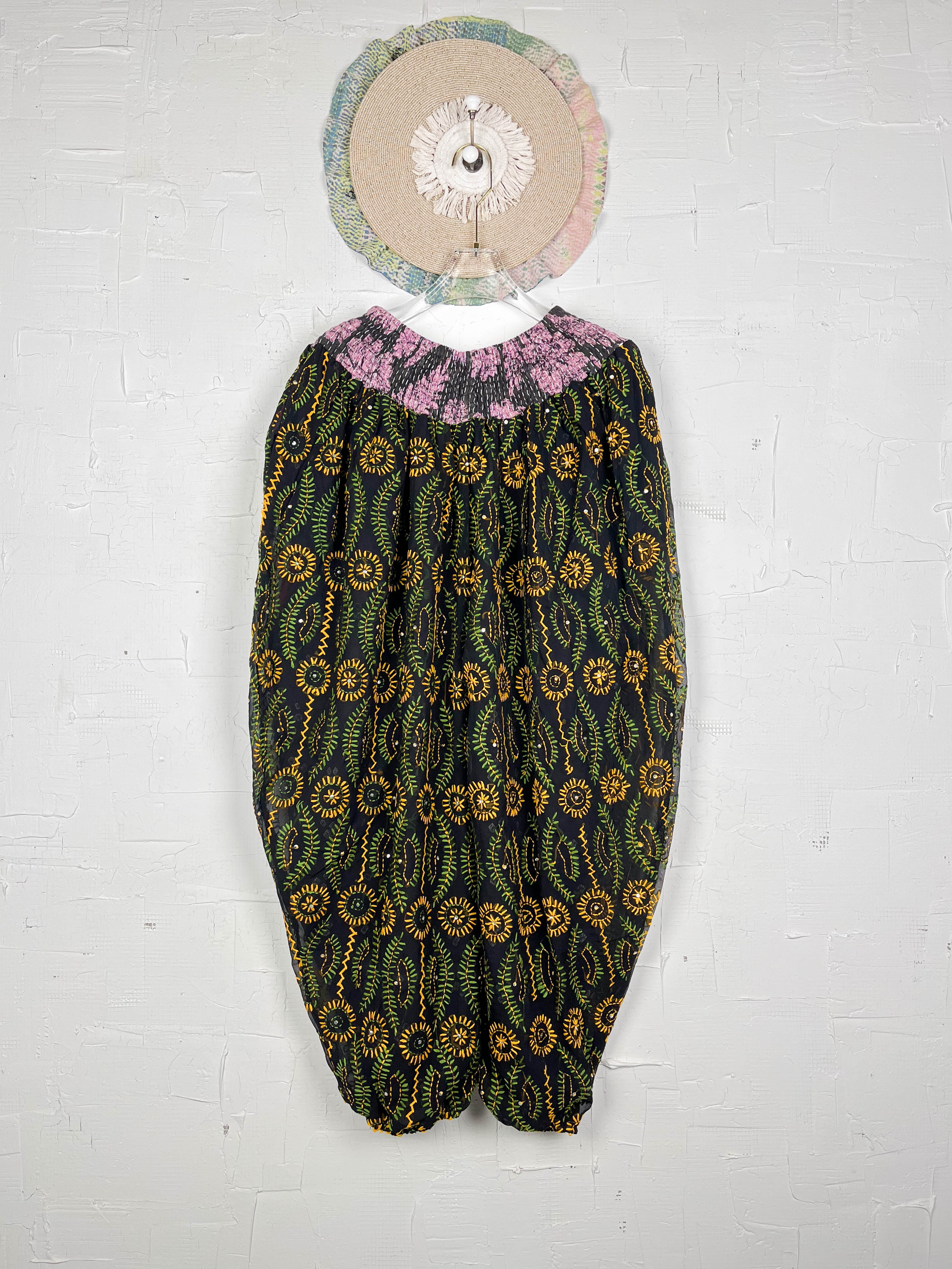 palazzo pants embroidered- Love Protect Sustain