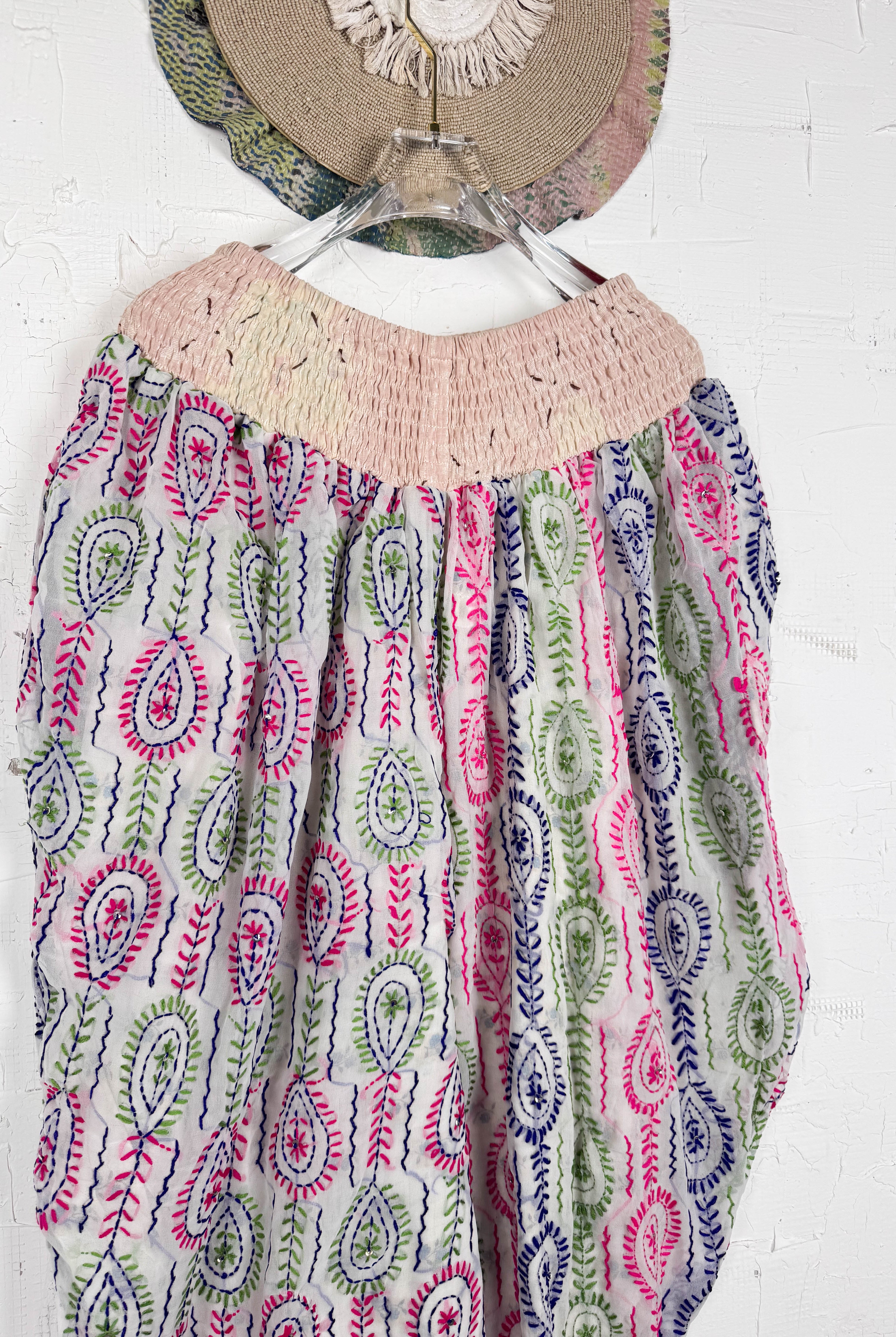 palazzo pants embroidered - Love Protect Sustain