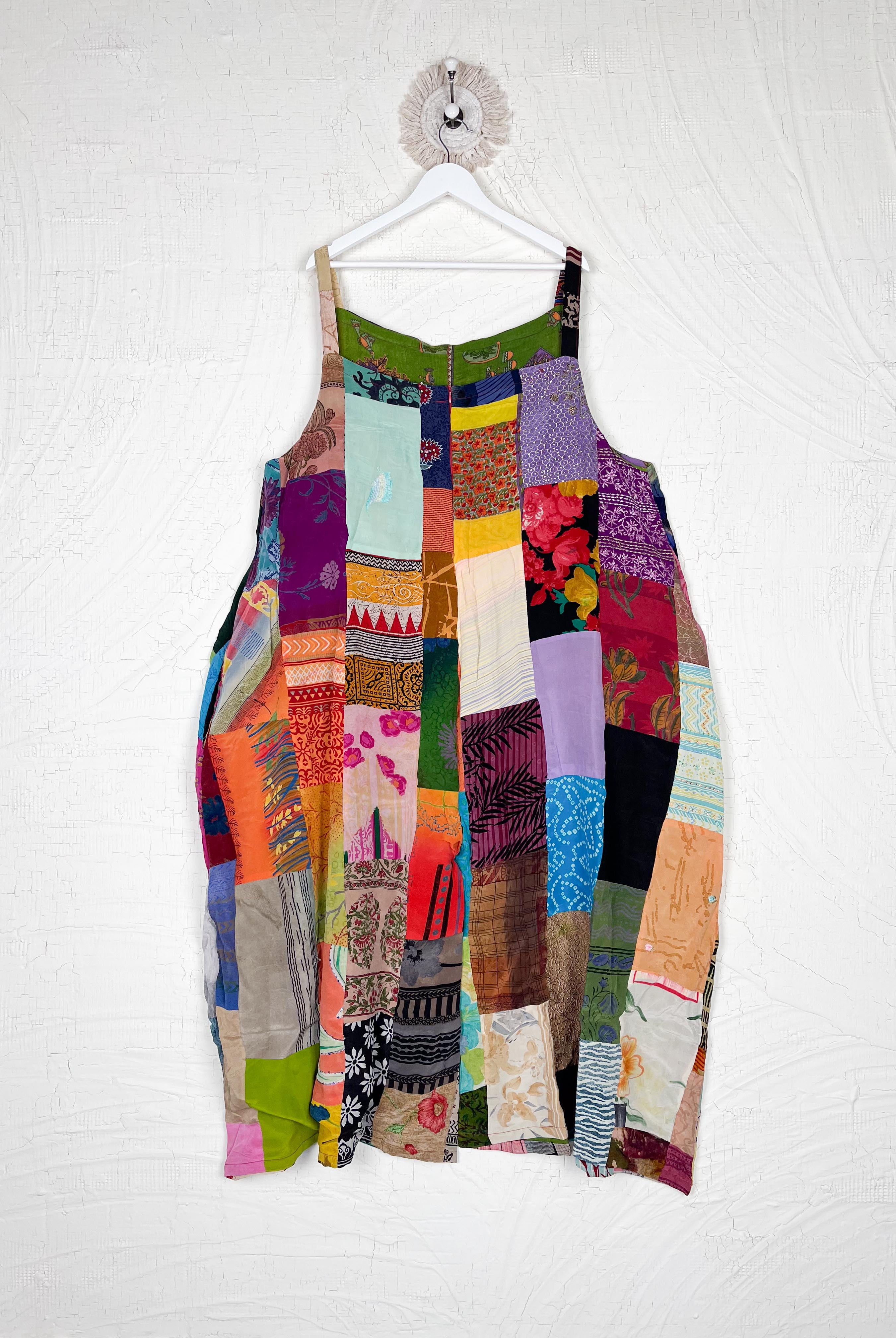 patchwork bohemian jumpsuit women - Love Protect Sustain