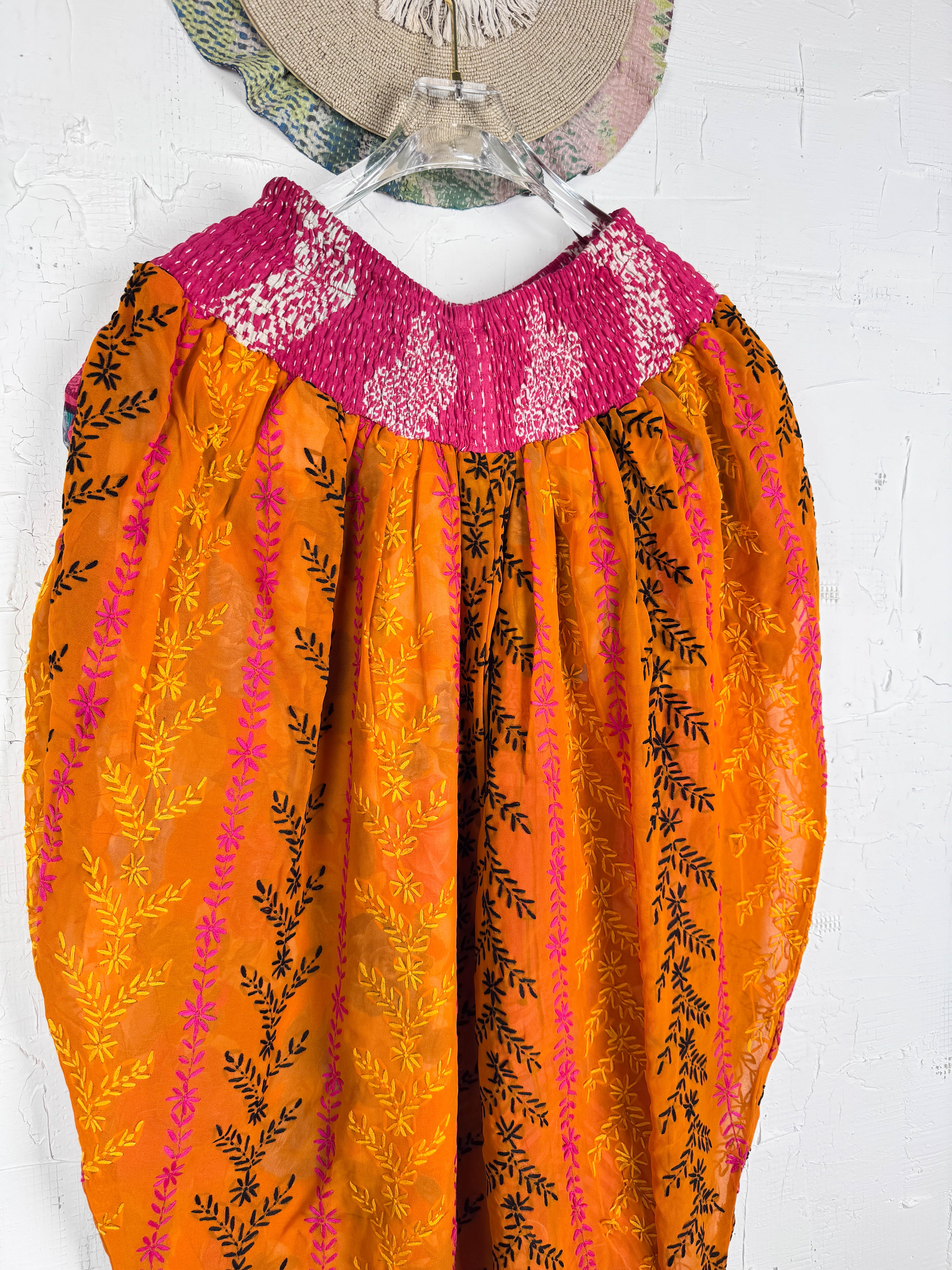 patterned hand embroidered pants - Love Protect Sustain