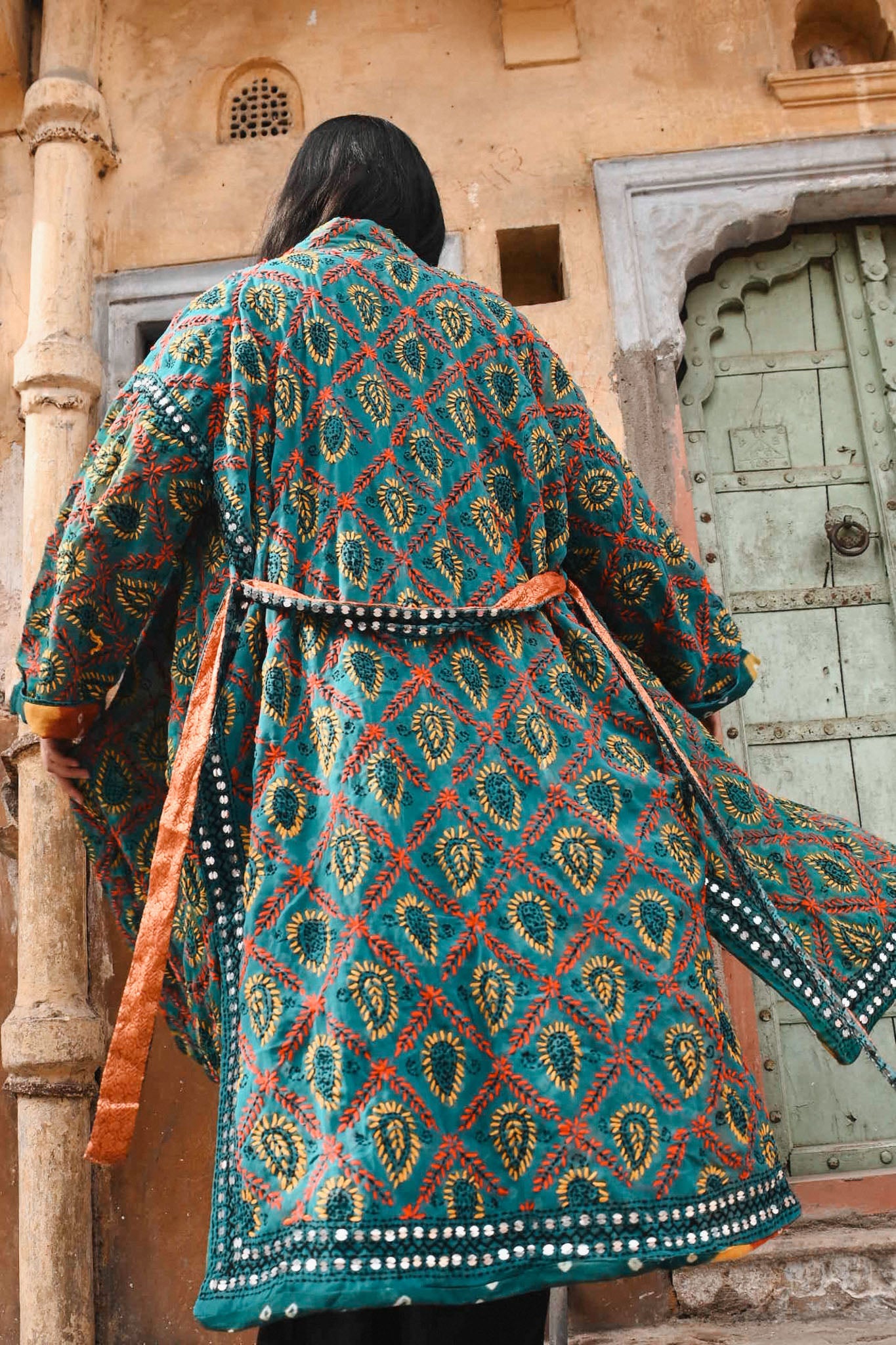 phulkari boho robe - Love Protect Sustain
