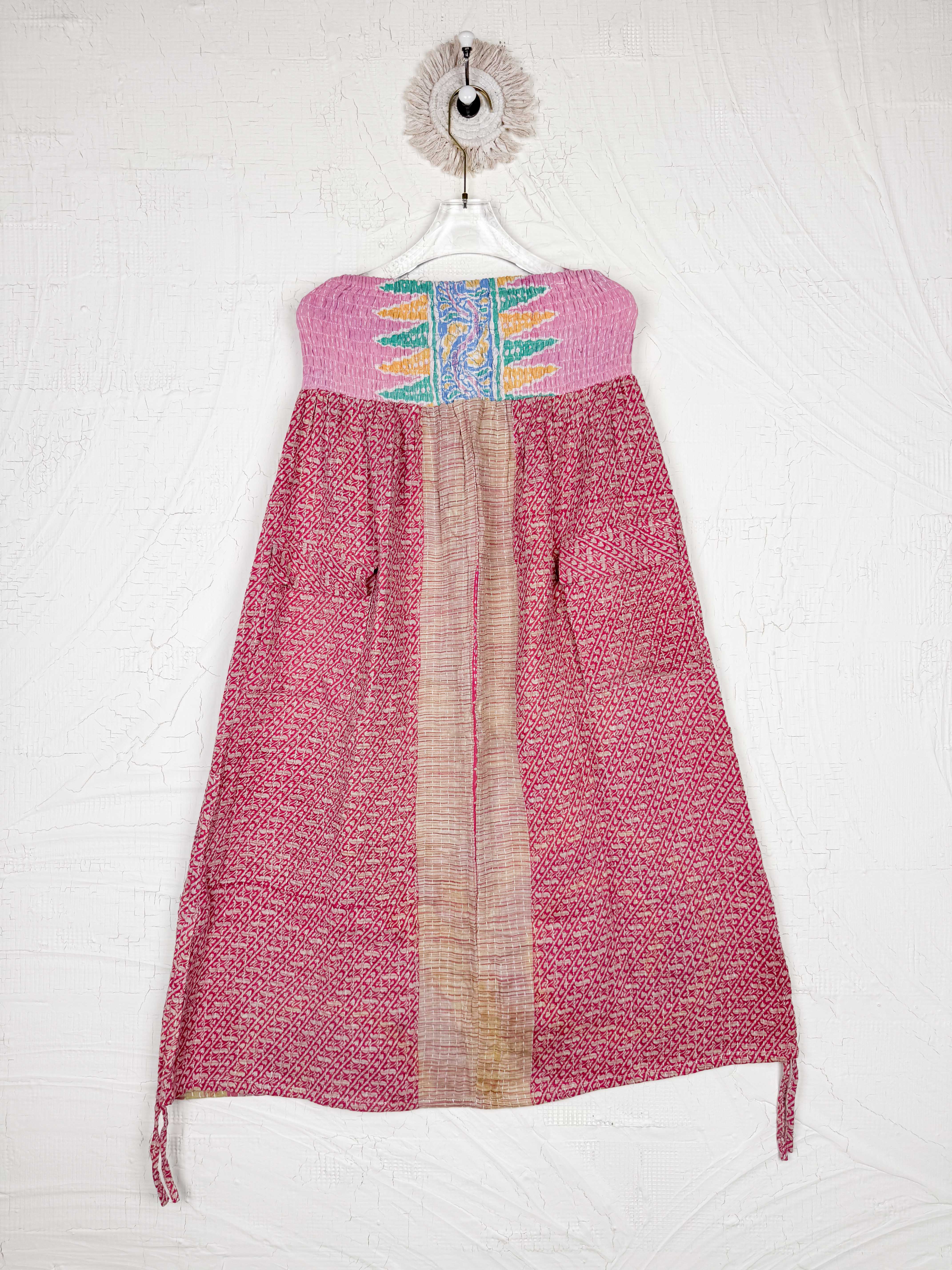 pink kantha skirt - Love Protect Sustain