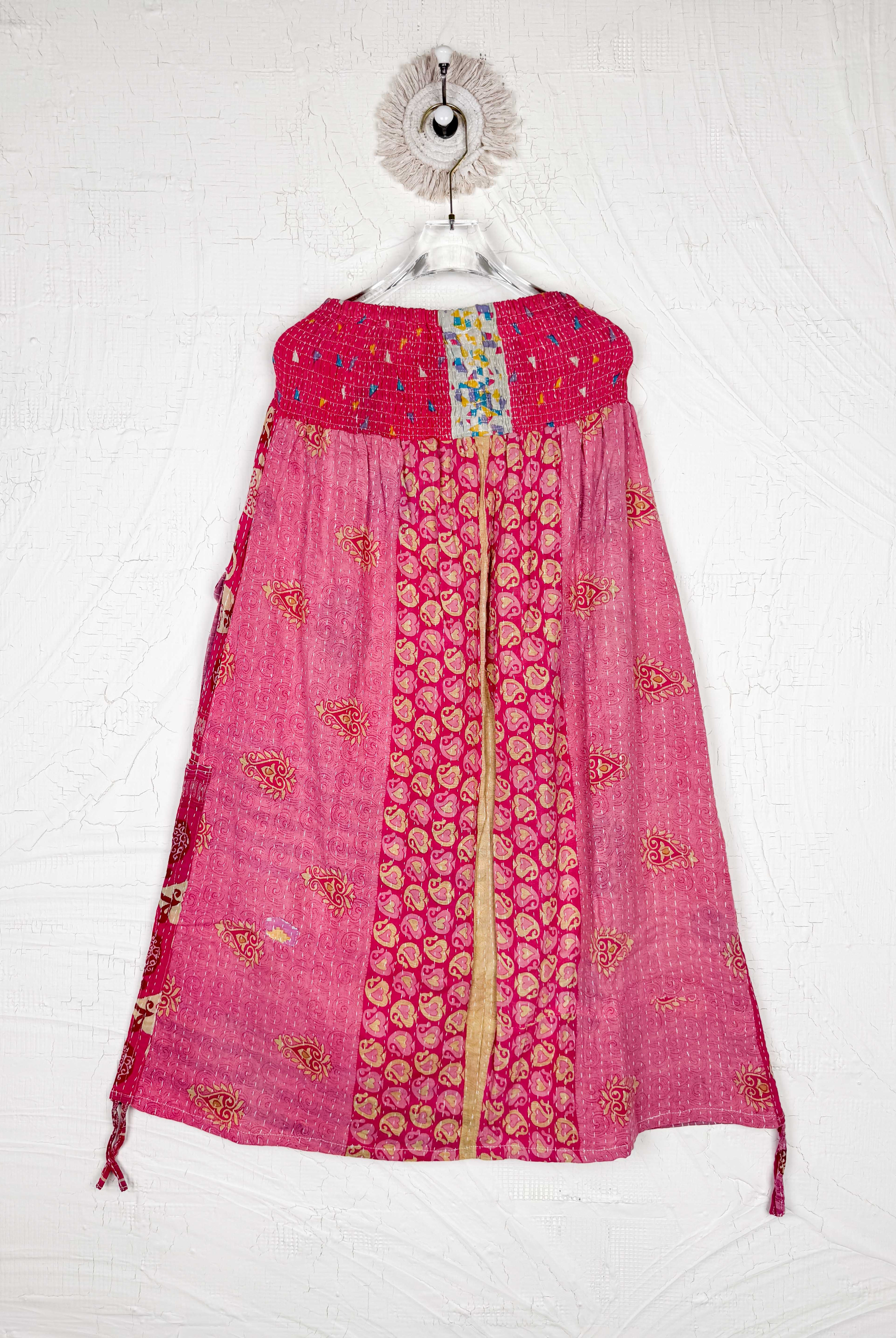 pink women boho skirt - Love Protect Sustain