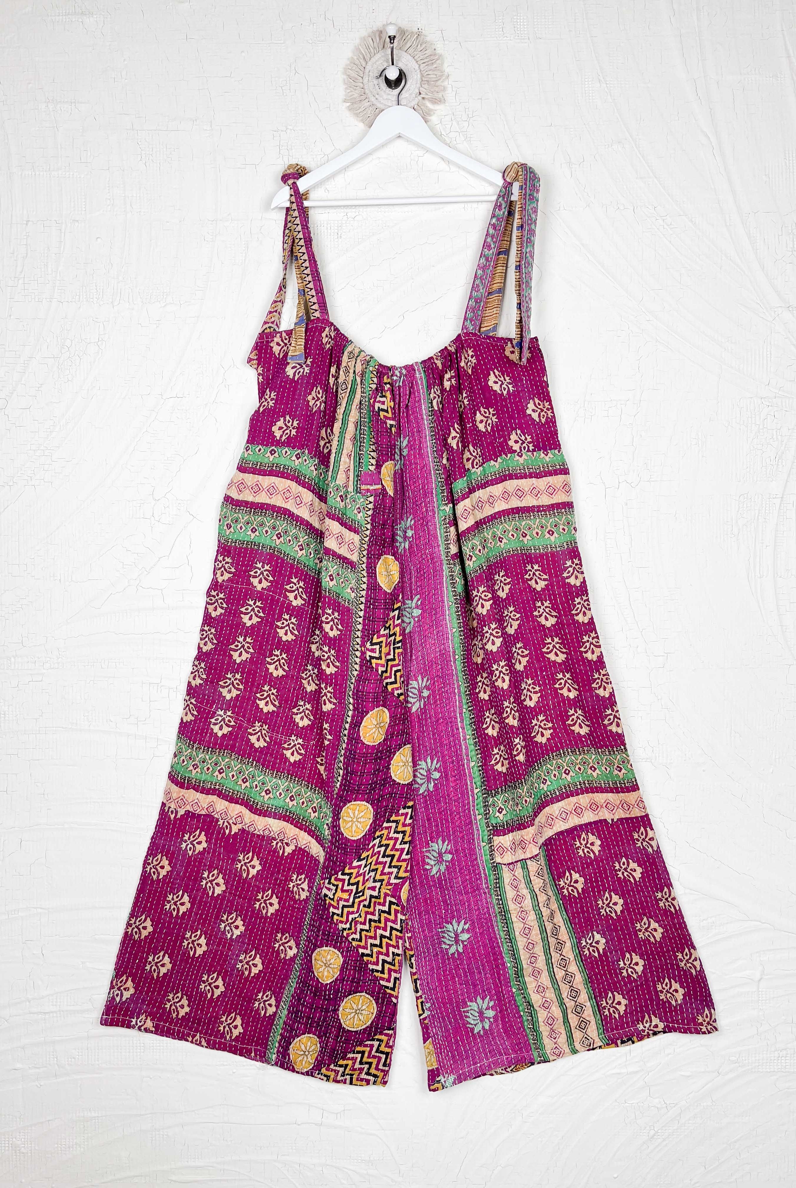 pink women kantha jumpsuit - Love Protect Sustain