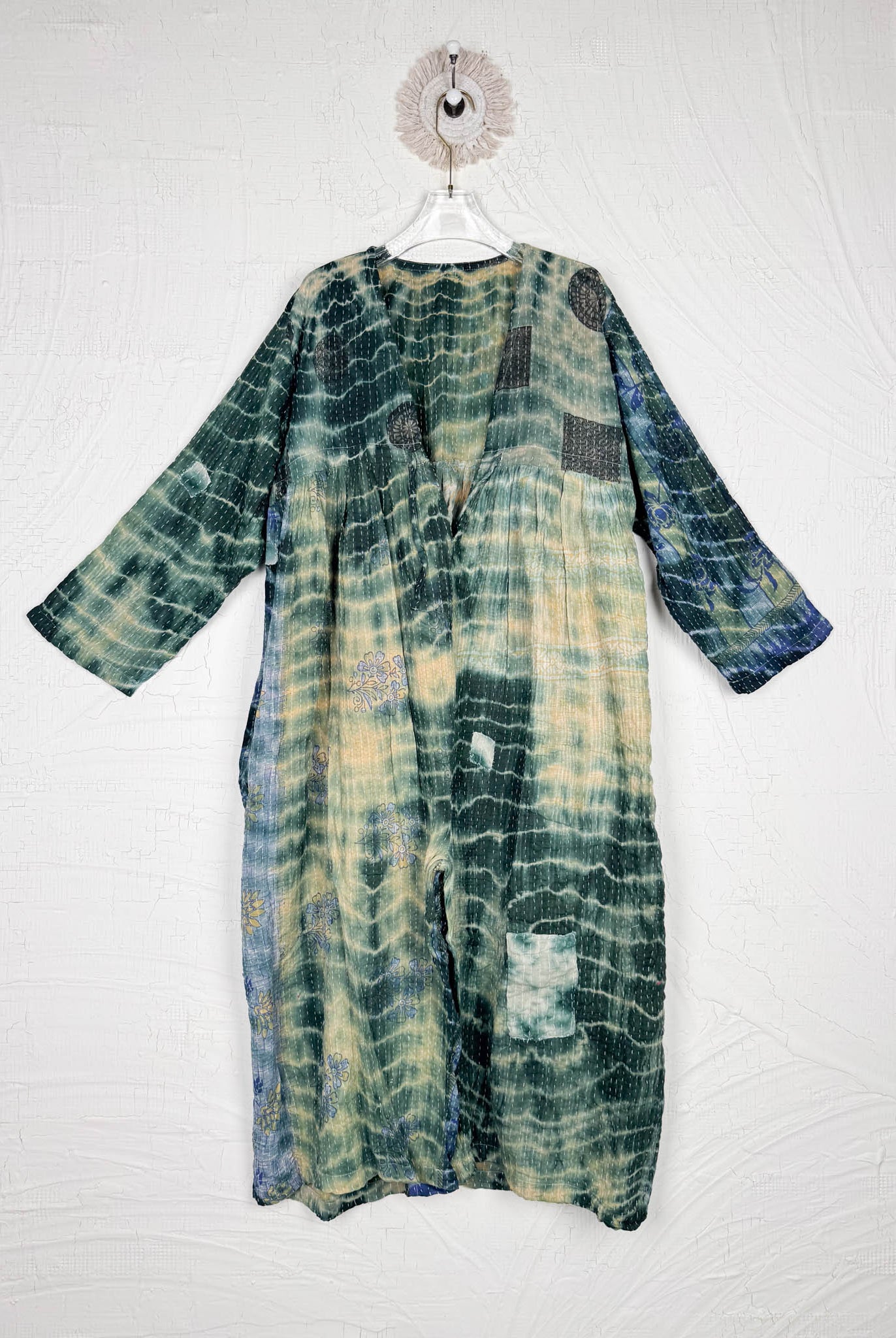 recycled kantha tie dye cropped jumpsuit - Love Protect Sustain