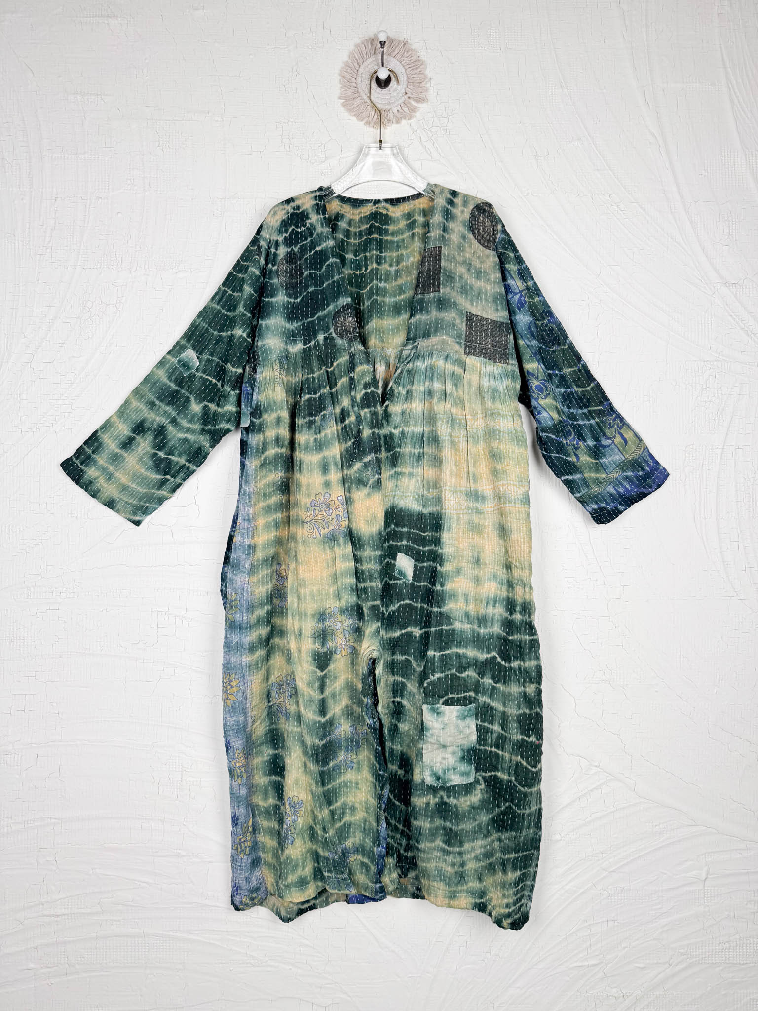 recycled kantha tie dye cropped jumpsuit - Love Protect Sustain