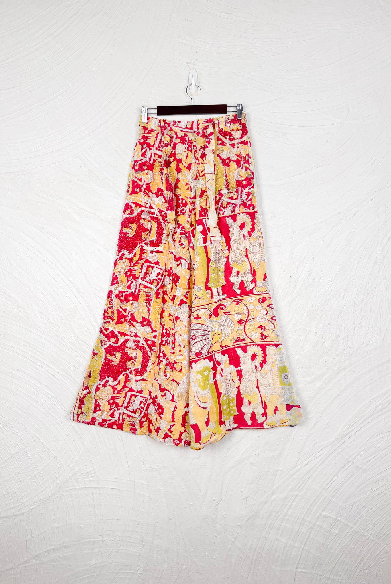 red abstract cotton pants - Love Protect Sustain