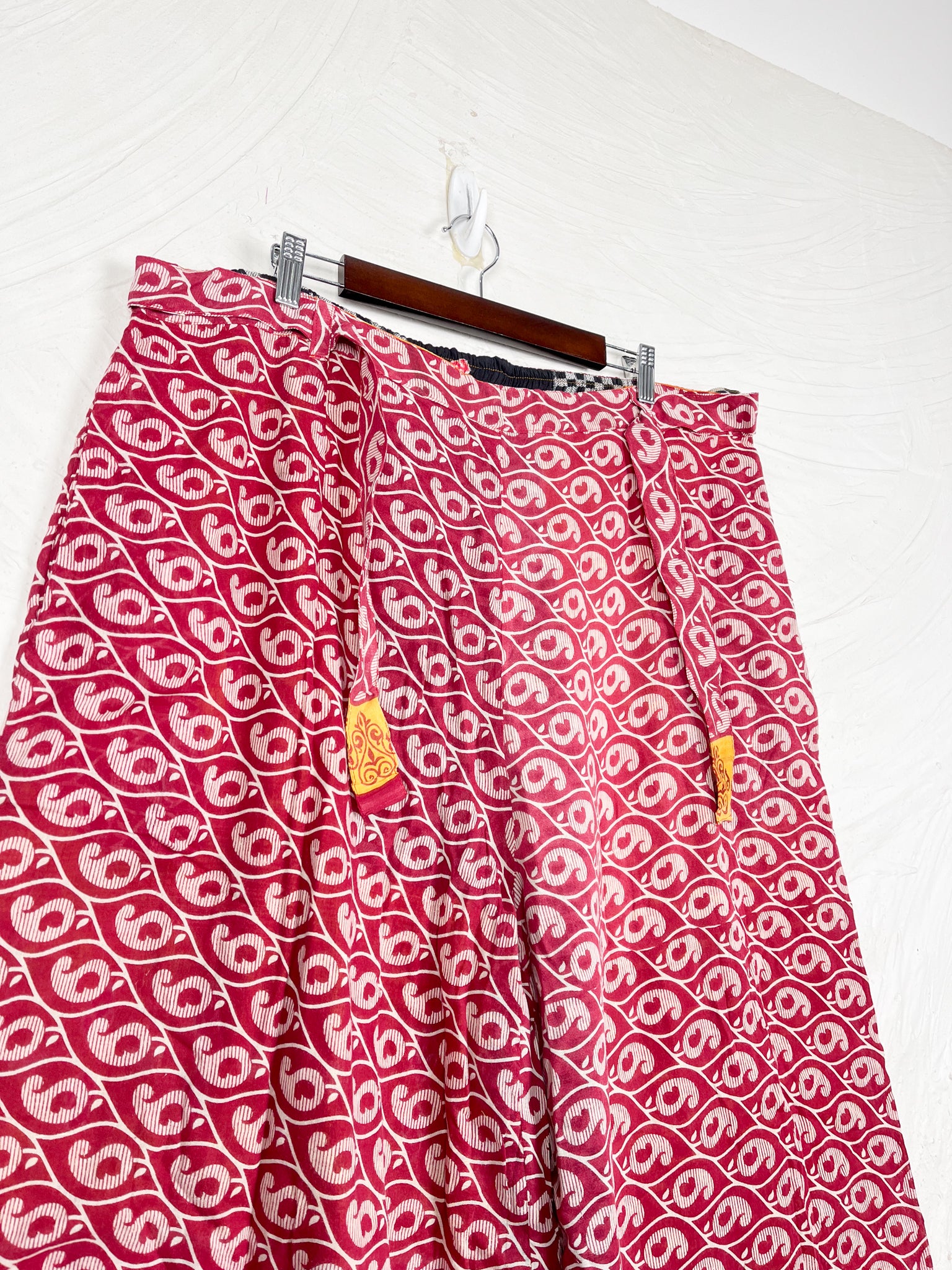 red cotton printed pant - Love Protect Sustain