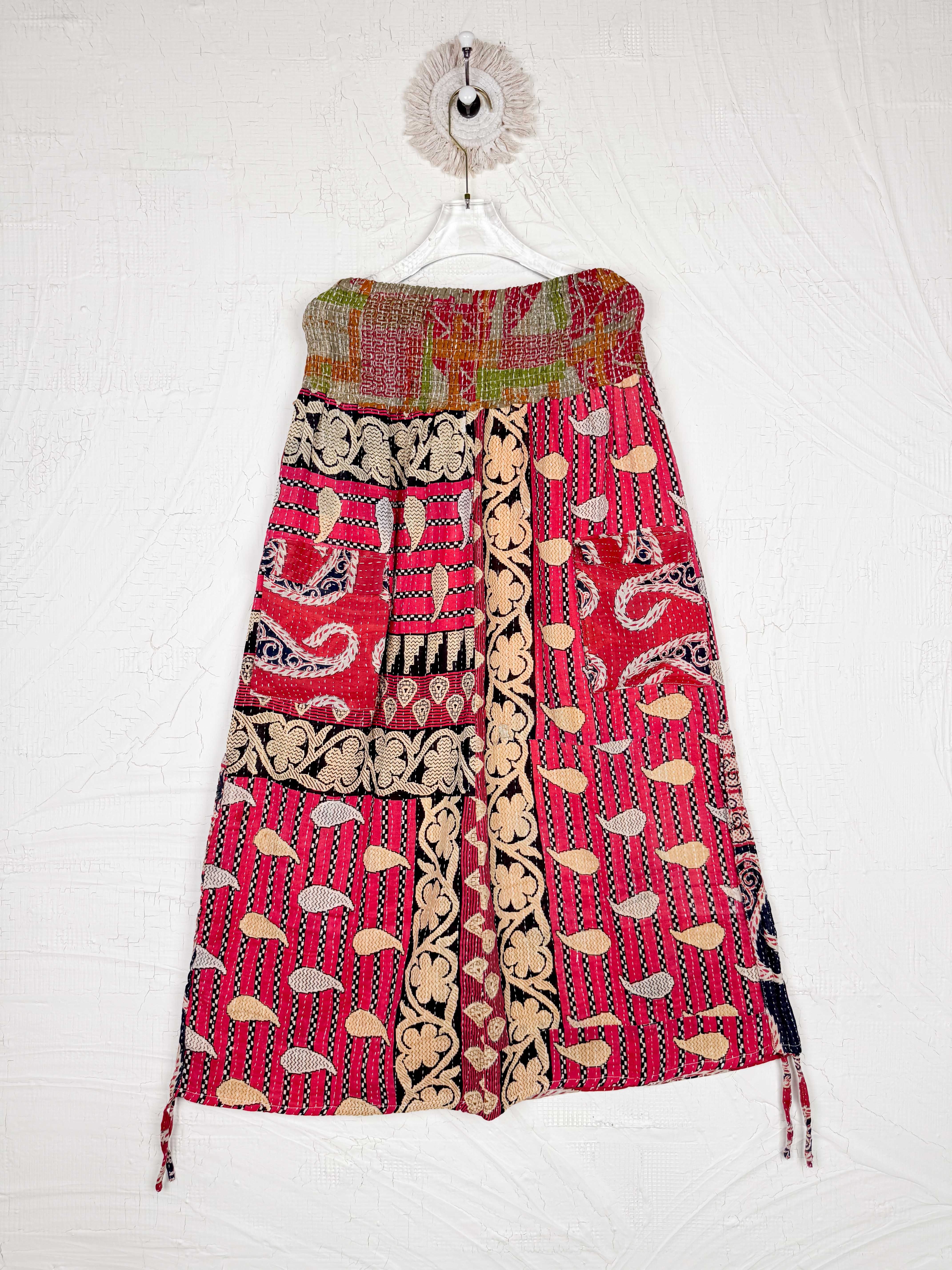 red kantha maternity skirt - Love Protect Sustain