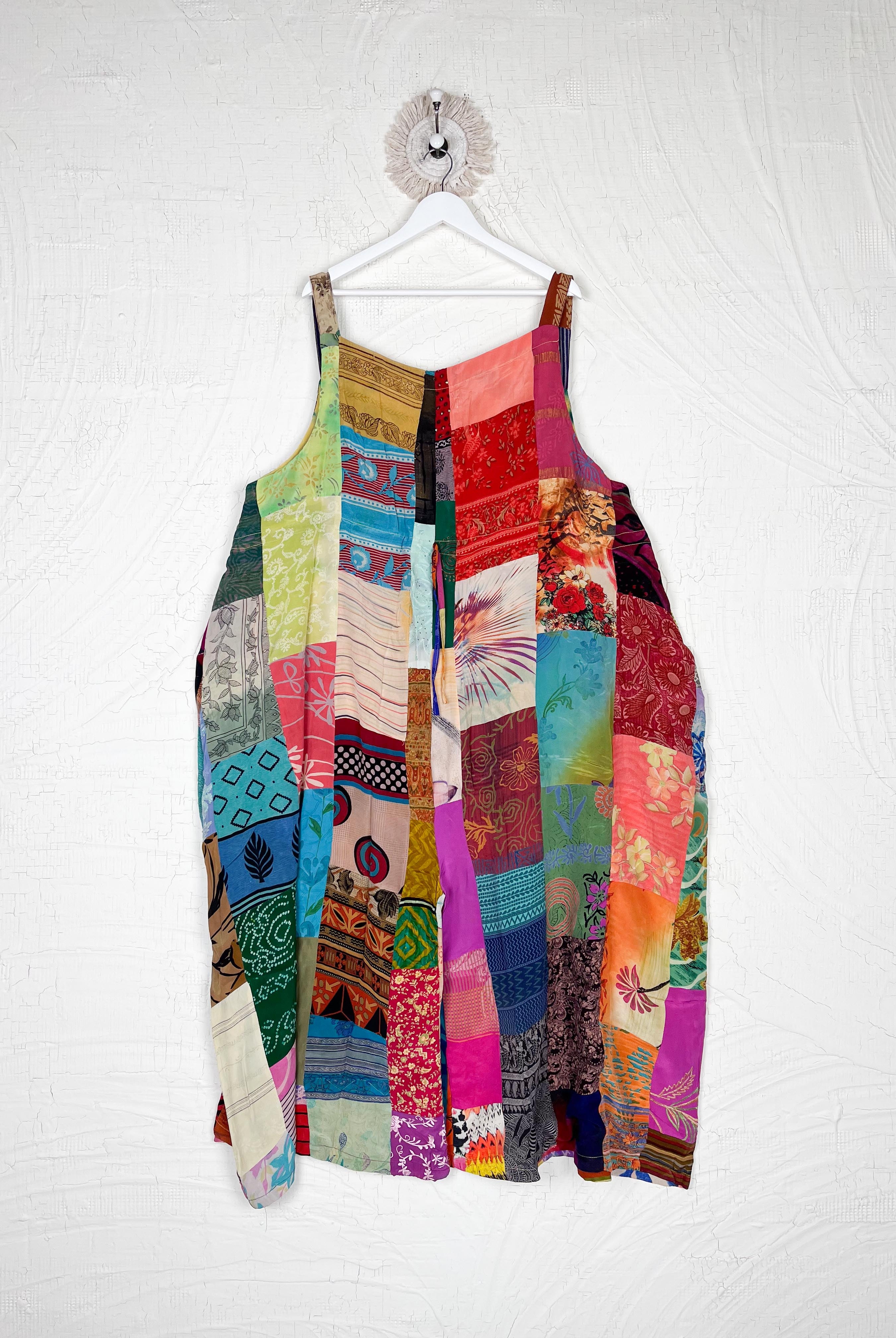 repurposed silk patchwork jumpsuit - Love Protect Sustain