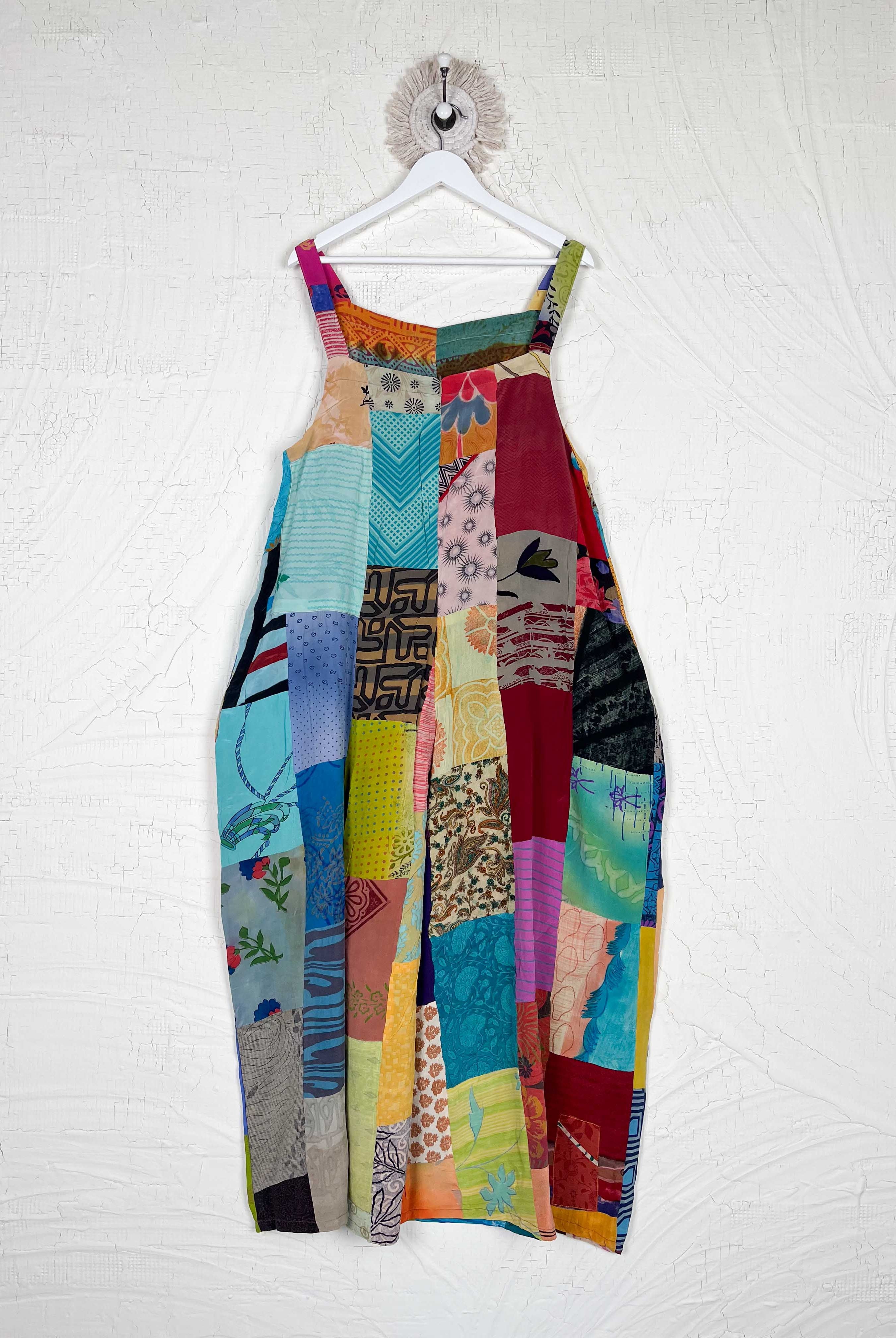 reversible silk cotton patchwork jumpsuit - Love Protect Sustain