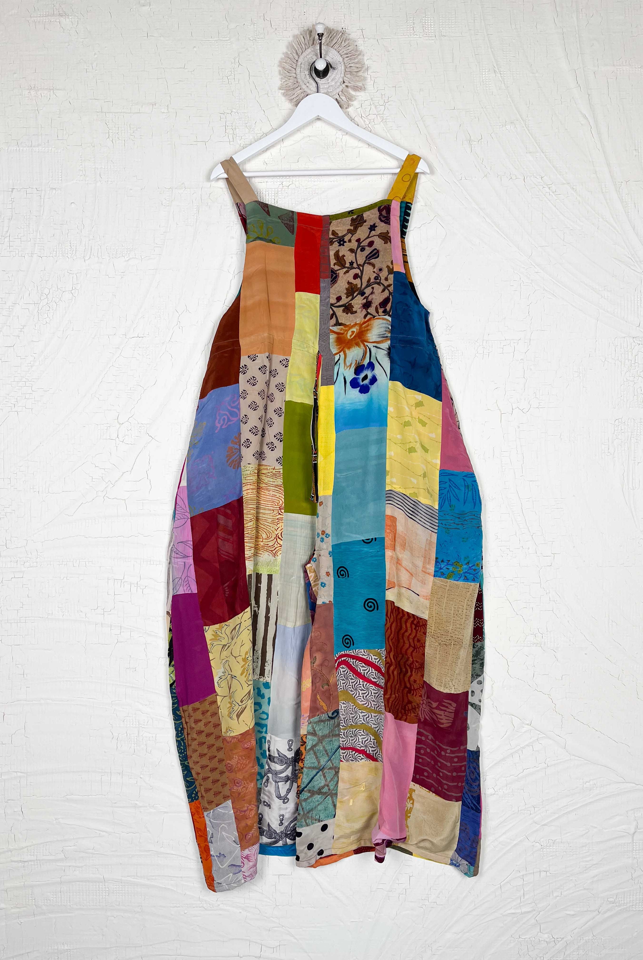 reversible silk cotton patchwork jumpsuit - Love Protect Sustain