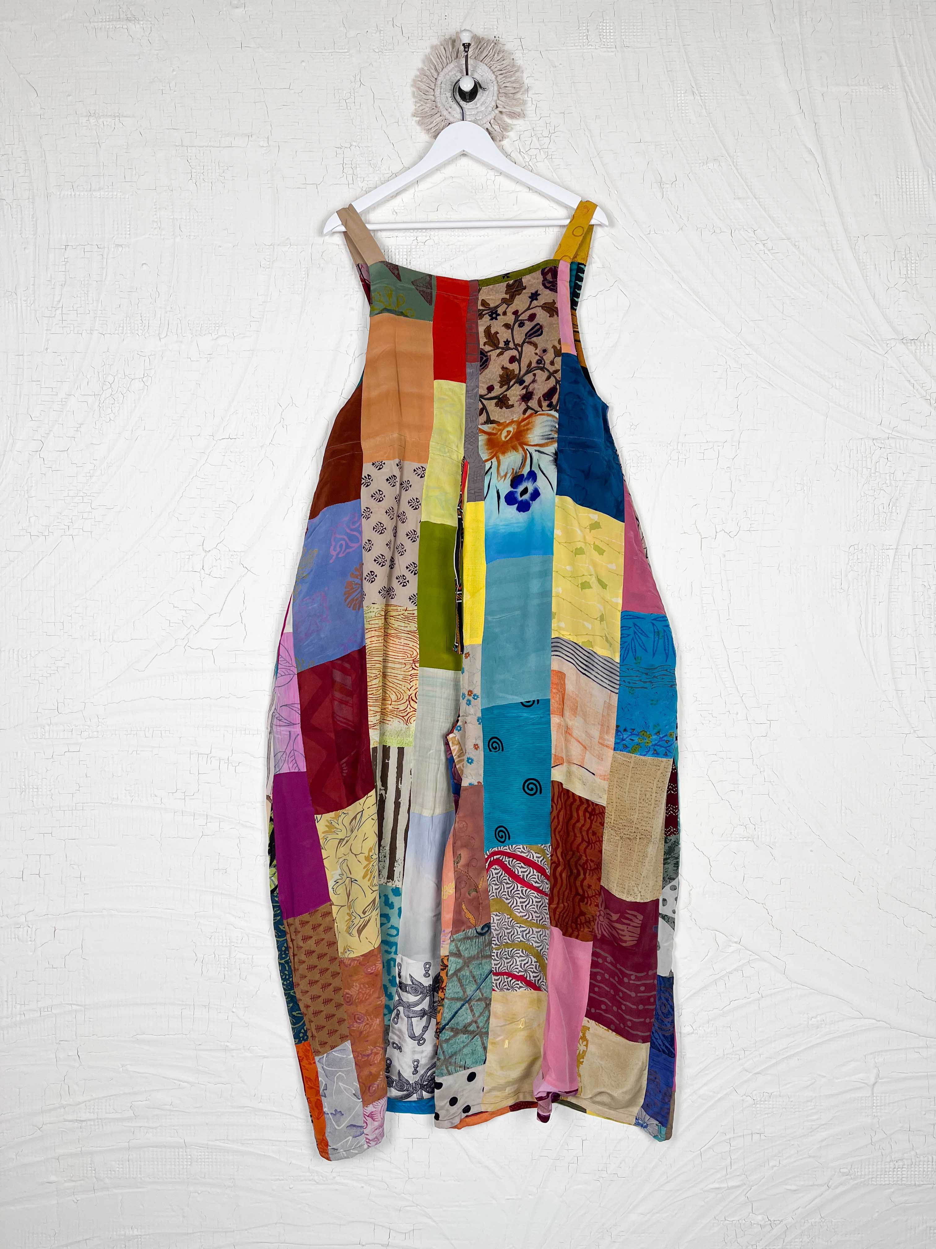 reversible silk cotton patchwork jumpsuit - Love Protect Sustain