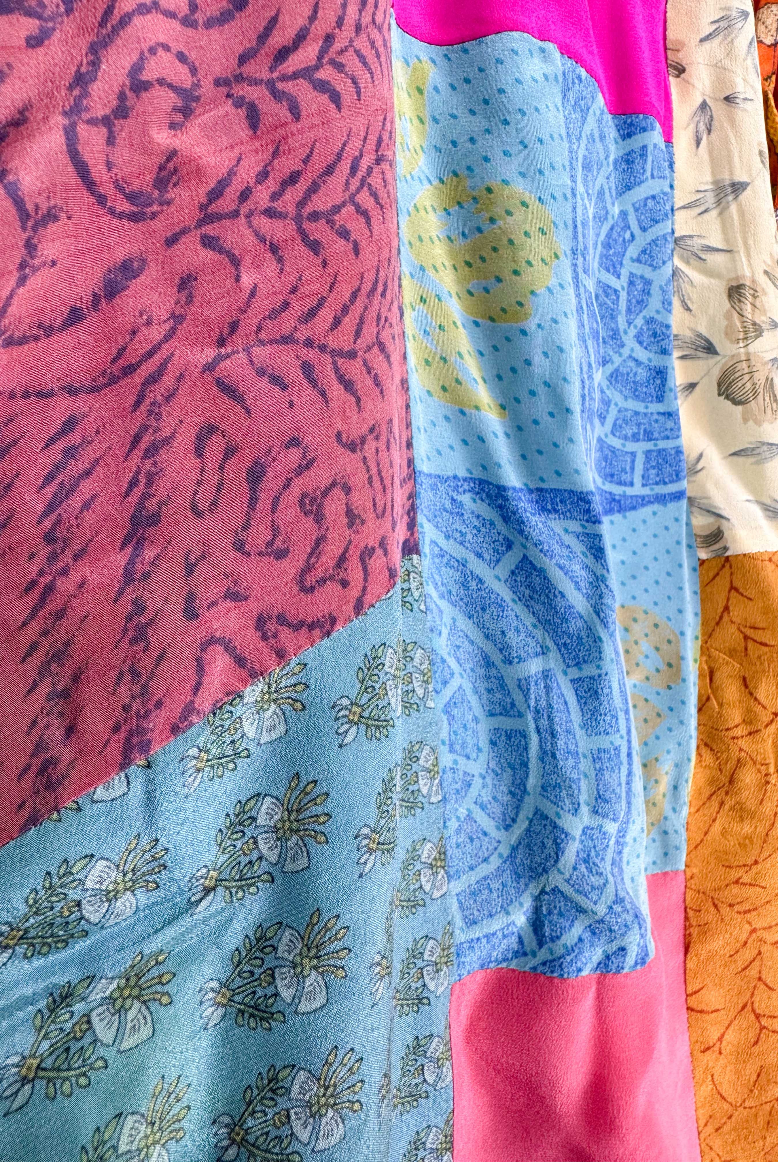 silk patchwork overall dress - Love Protect Sustain