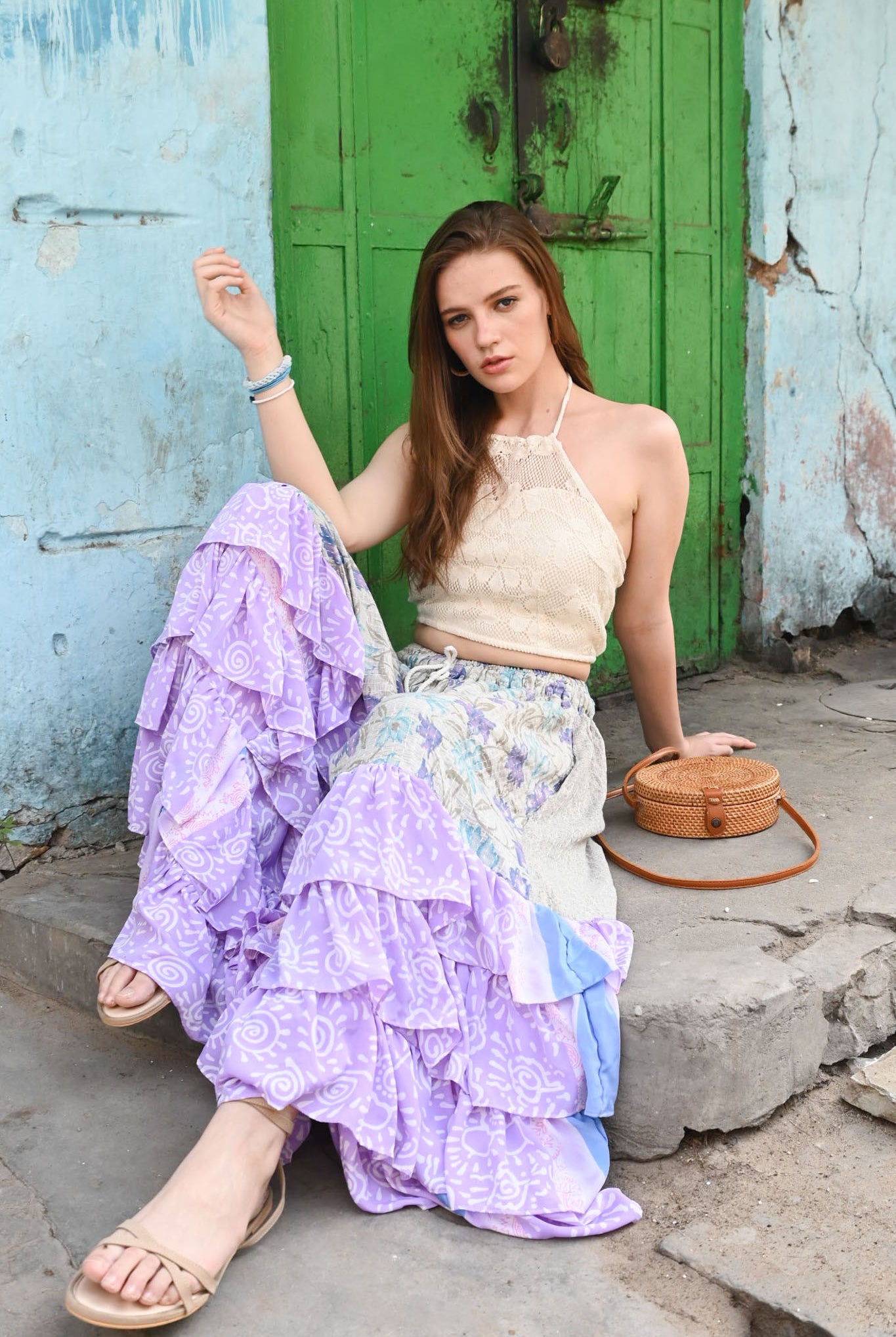 silk frill pants women - Love Protect Sustain