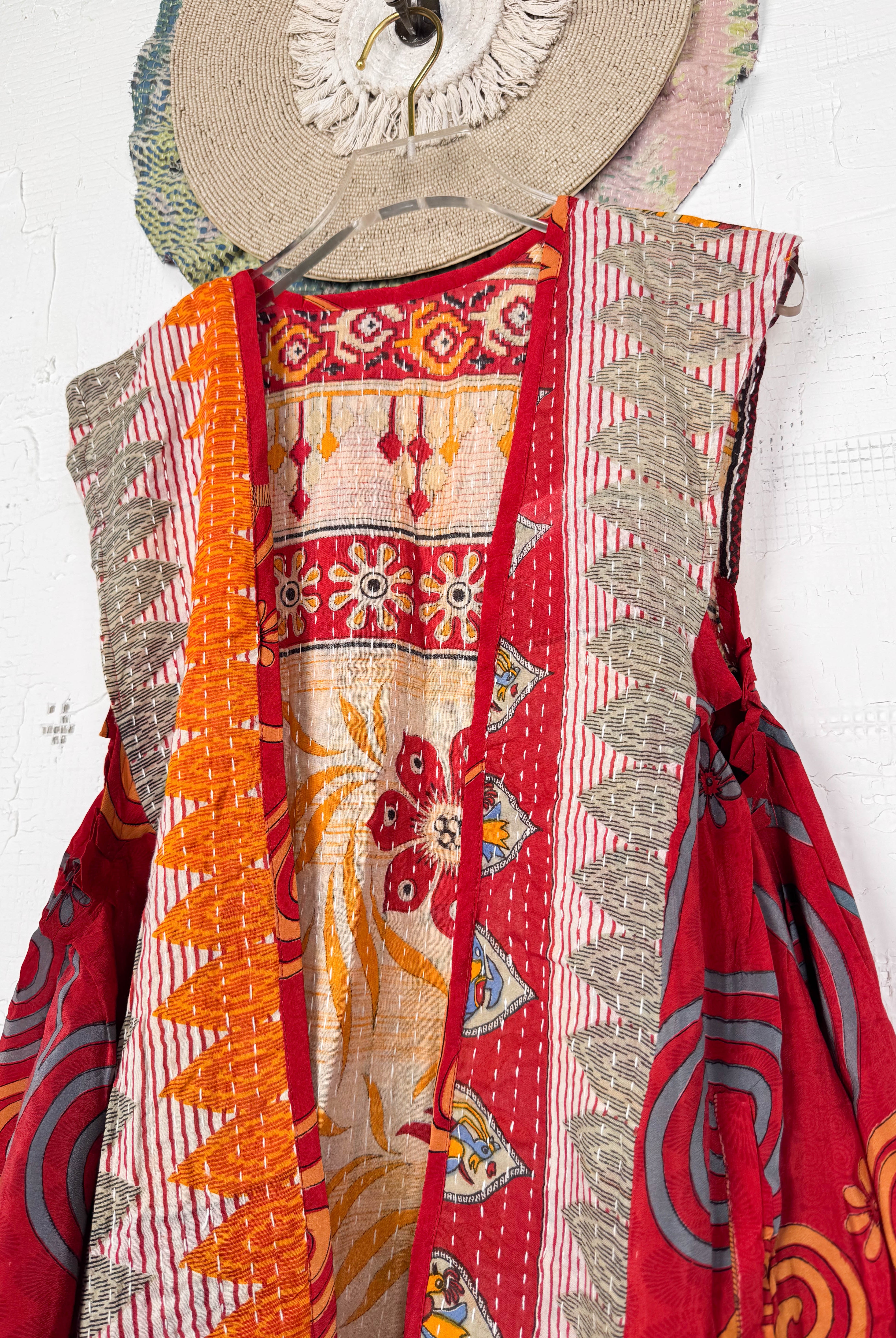 silk kantha vest - Love Protect Sustain