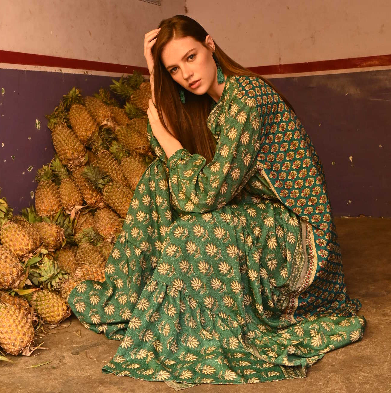 tired silk dress one size - Love Protect Sustain