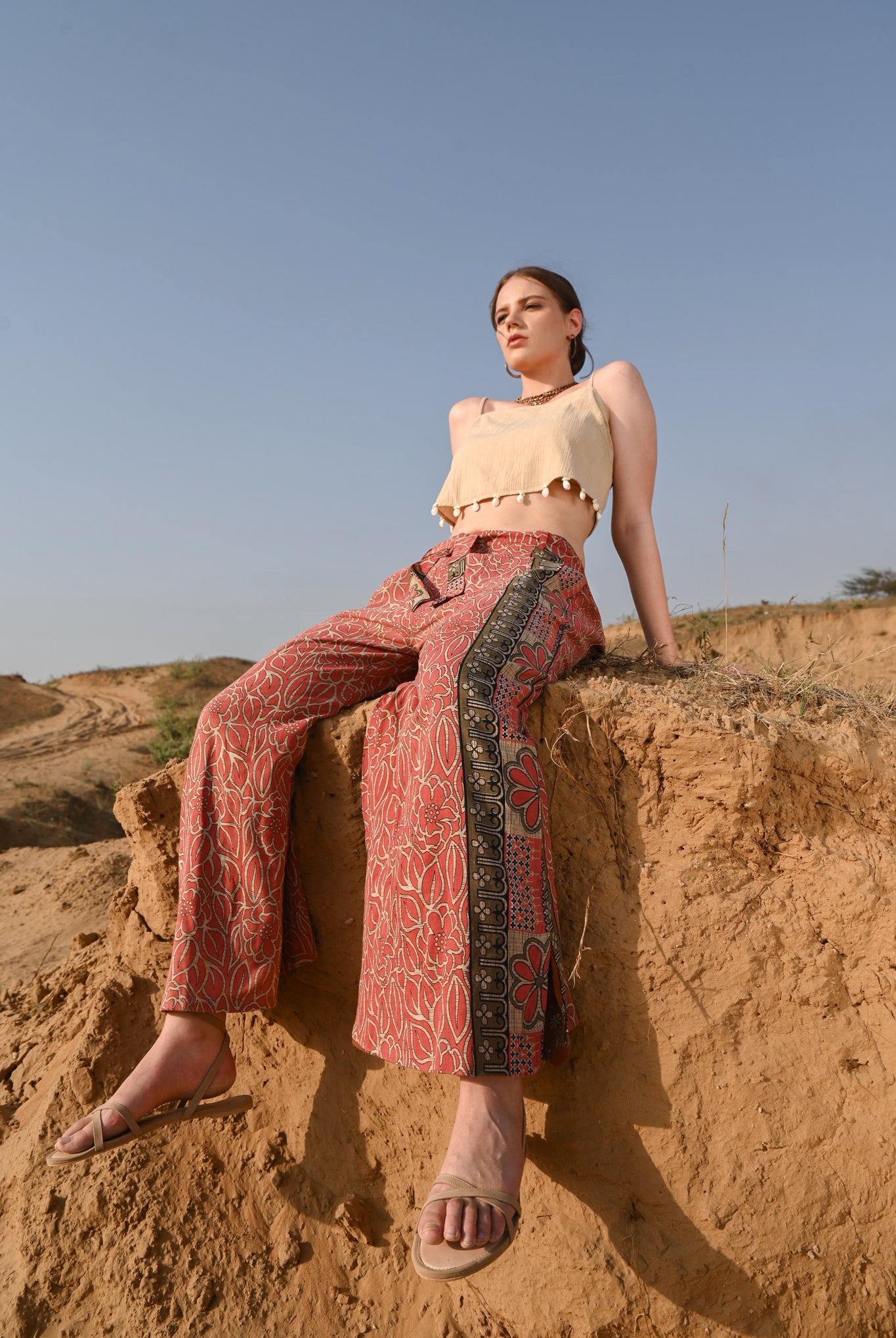 Two side cotton pants for women - Love Protect Sustain