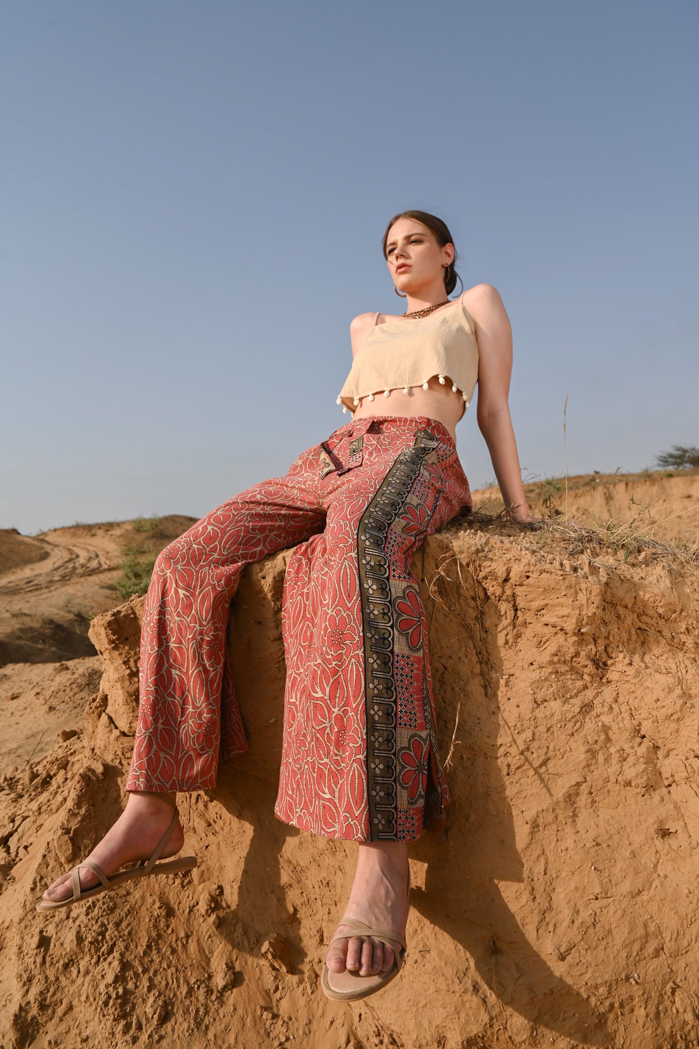 Two side cotton pants for women - Love Protect Sustain