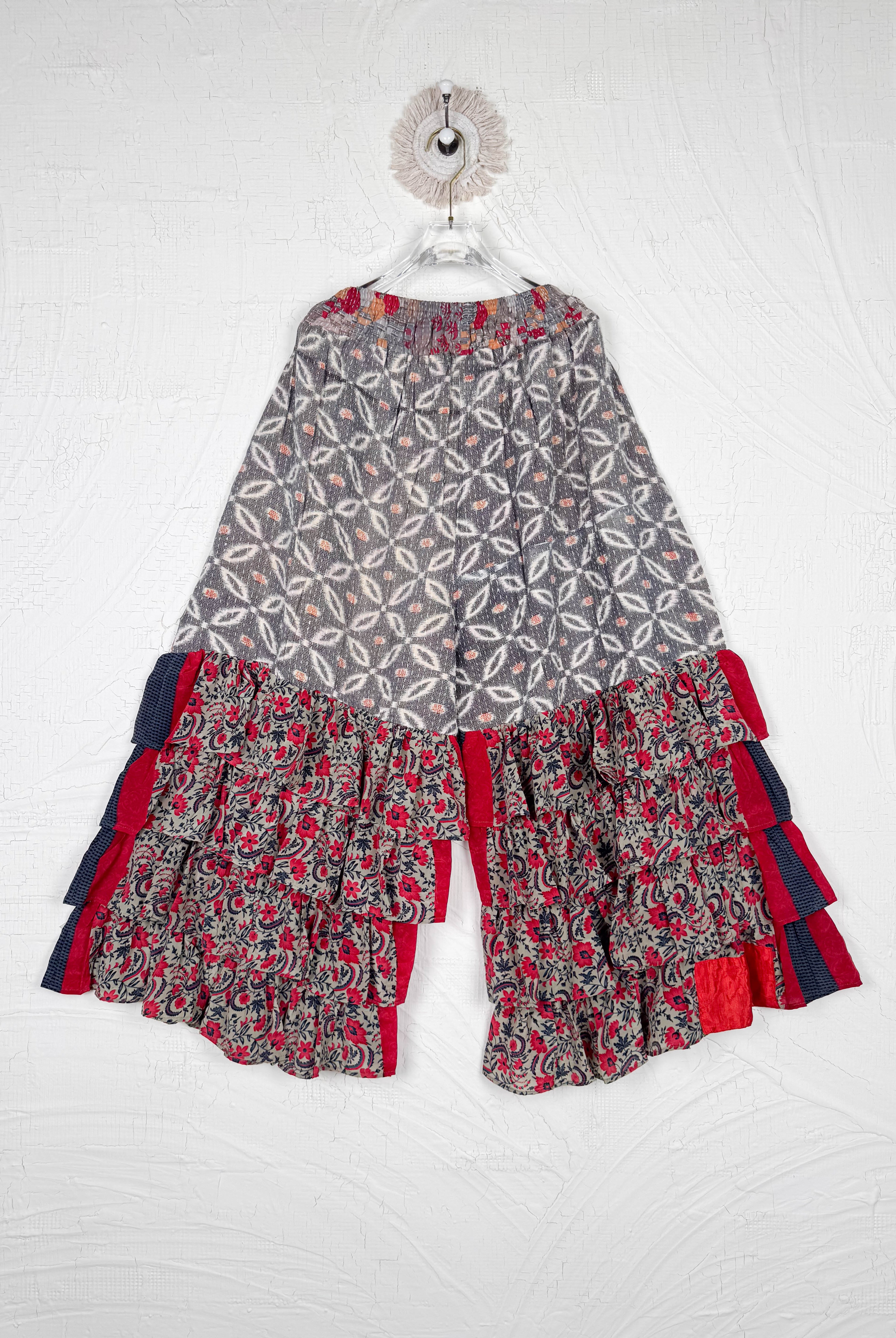 upcycled kantha Ruffle Pants - Love Protect Sustain