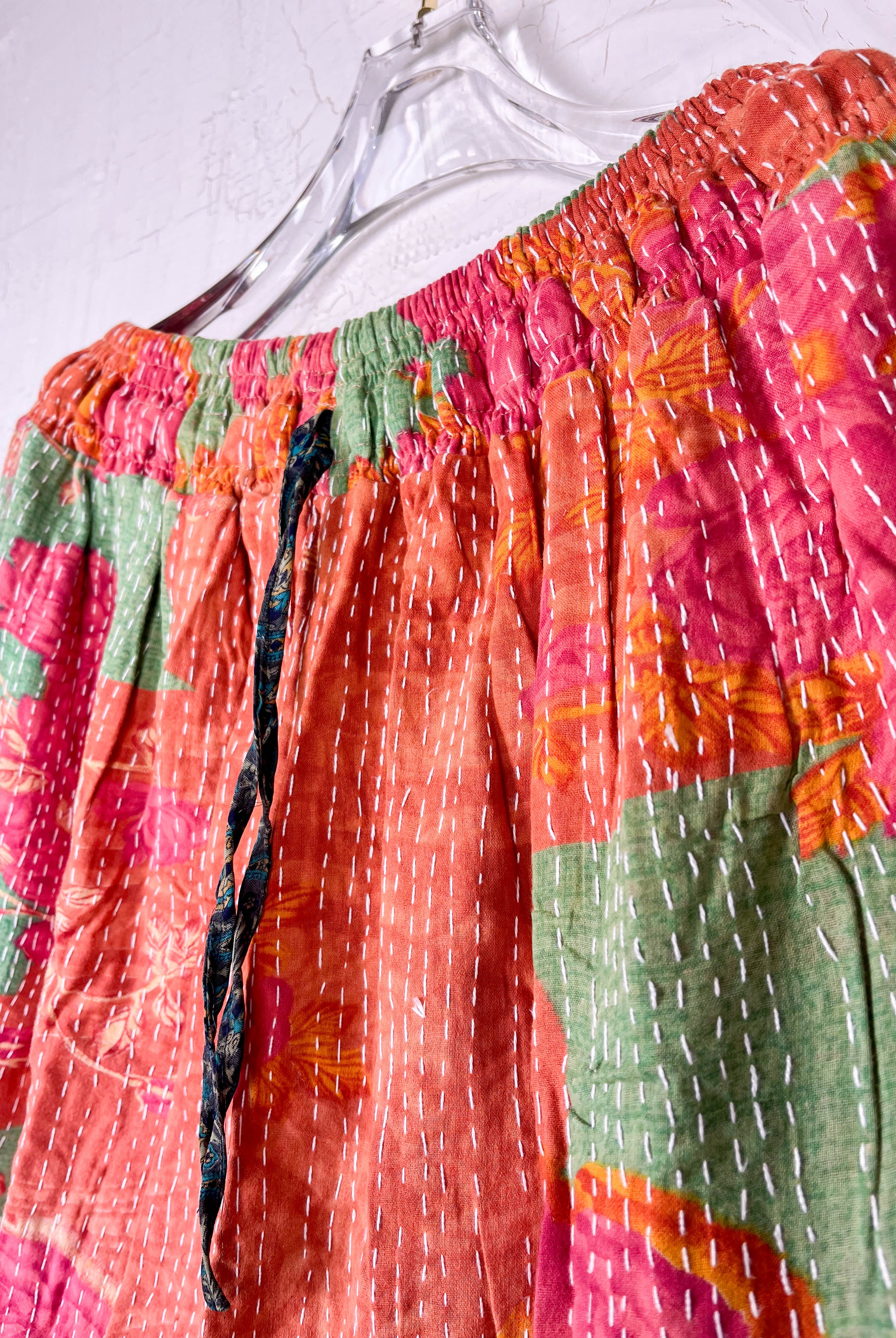 upcycled kantha Ruffle Pants - Love Protect Sustain