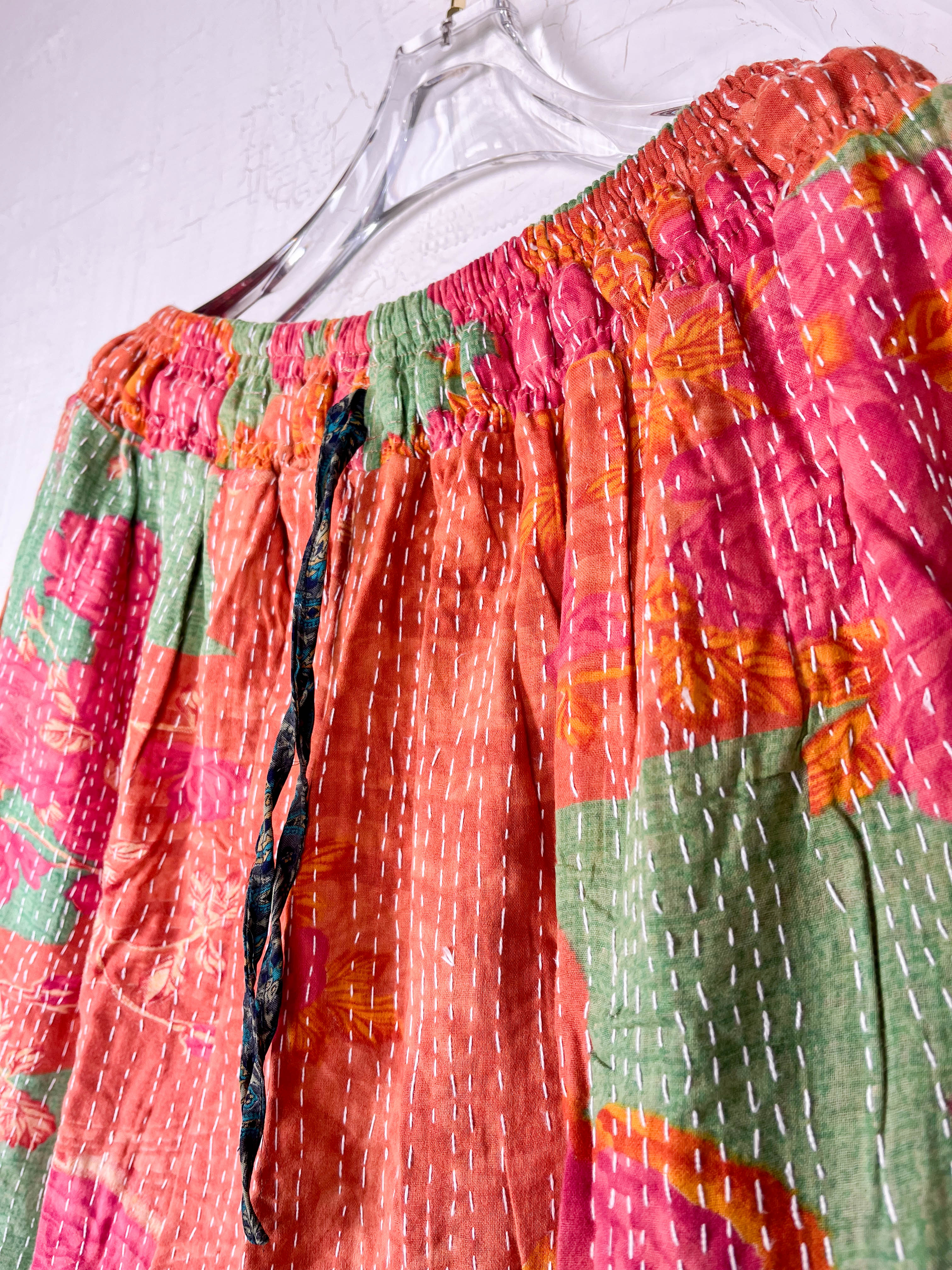 upcycled kantha Ruffle Pants - Love Protect Sustain