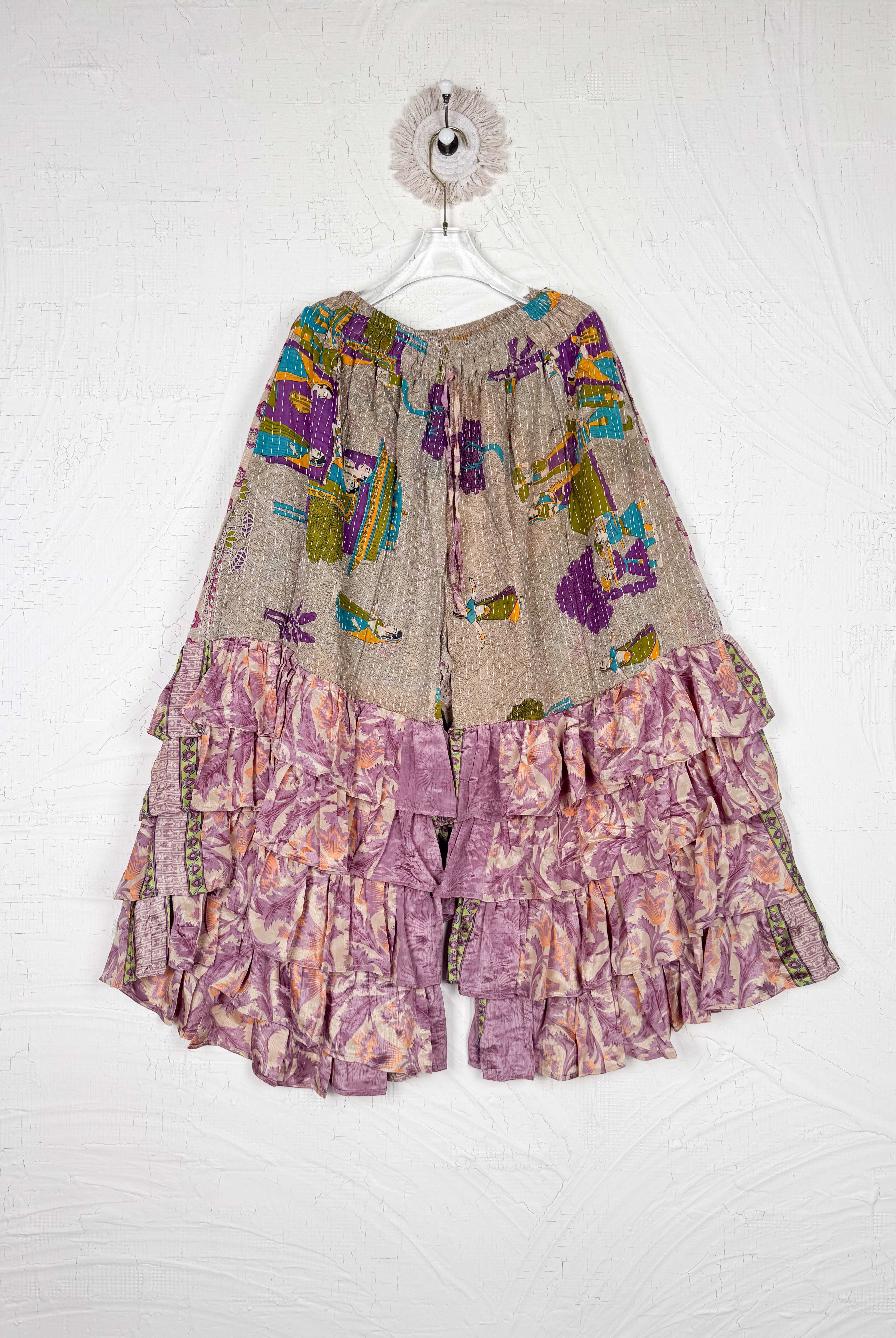 upcycled kantha Ruffle Pants - Love Protect Sustain