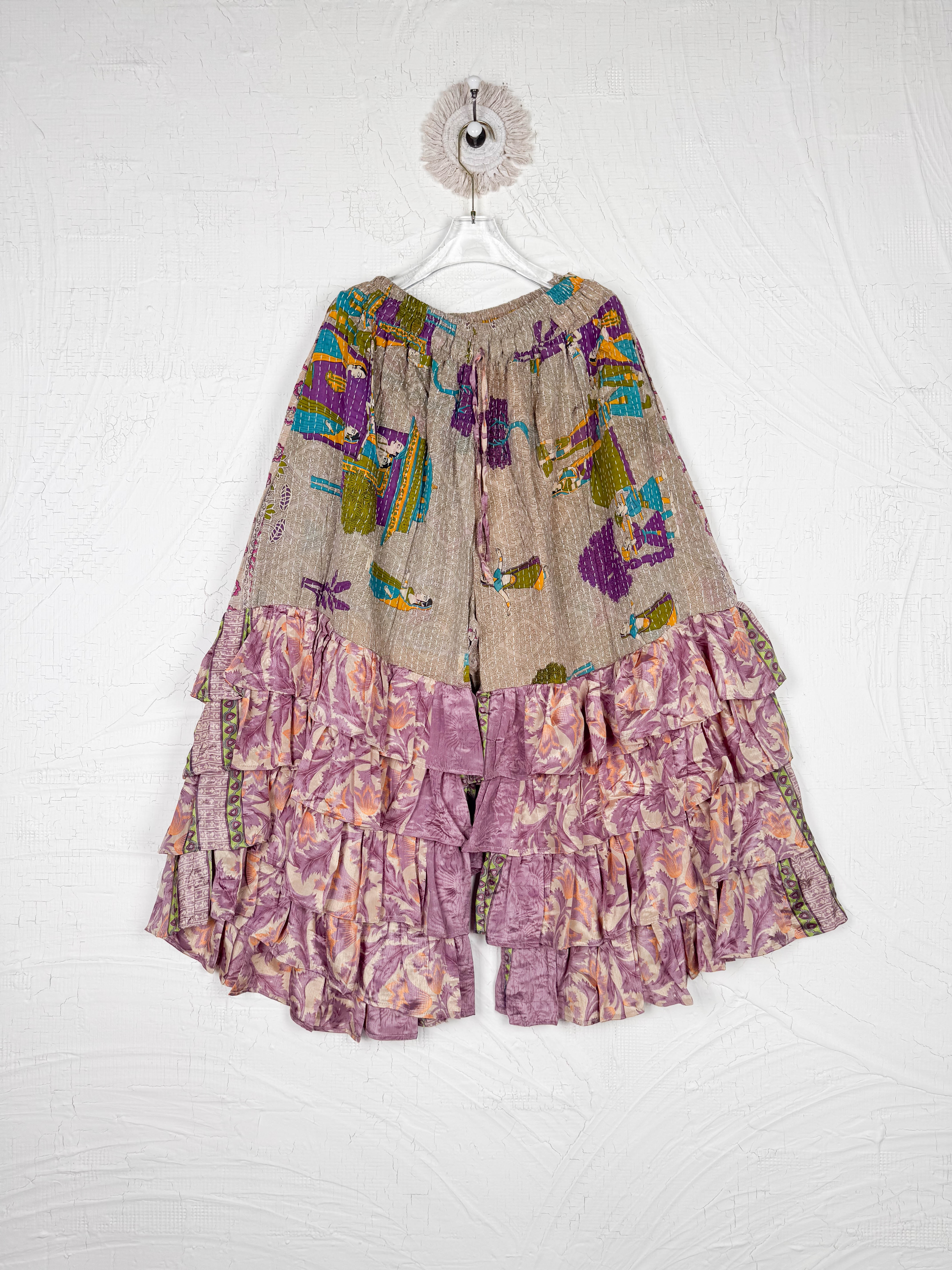 upcycled kantha Ruffle Pants - Love Protect Sustain