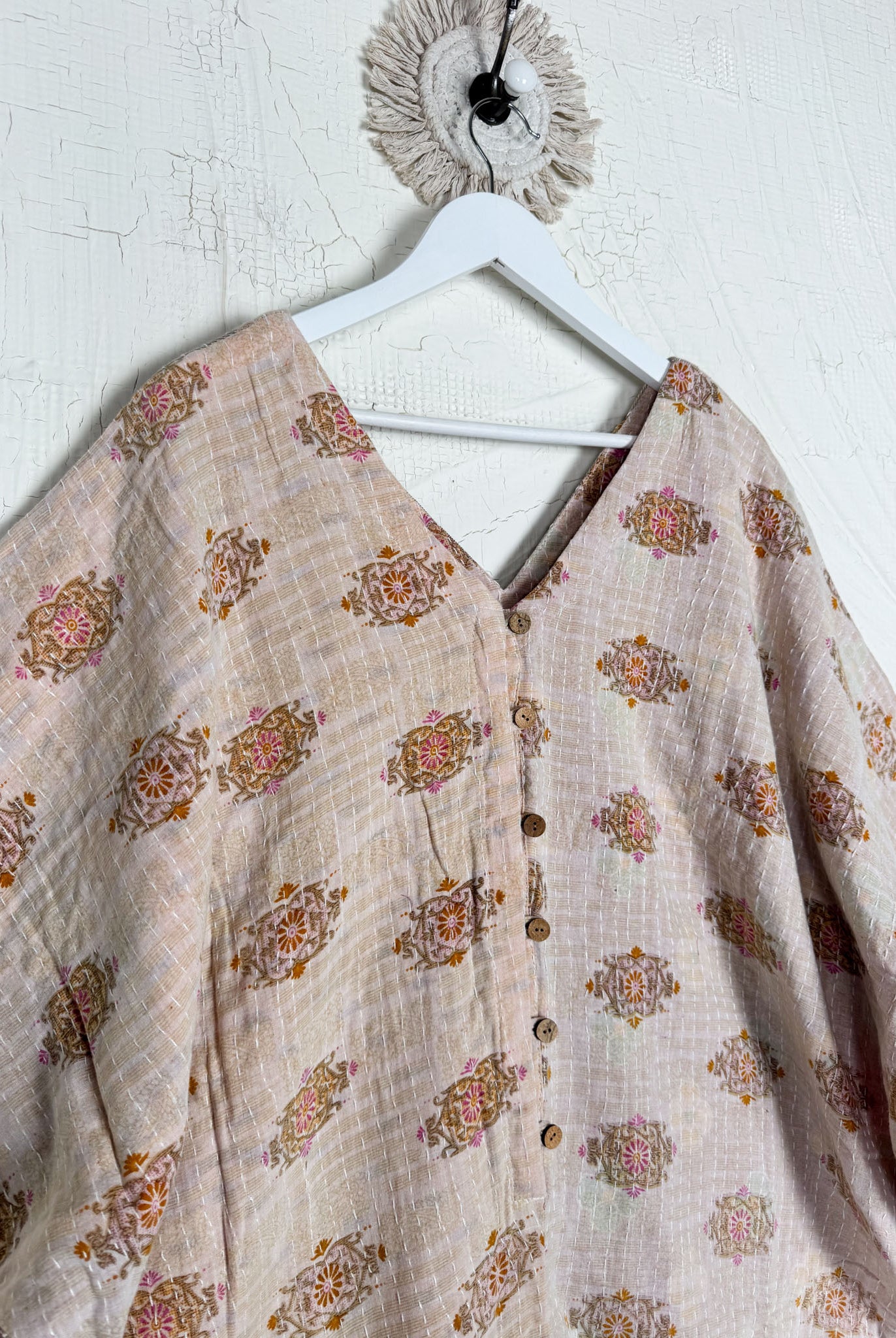 upcycled sari Kantha jumpsuit - Love Protect Sustain