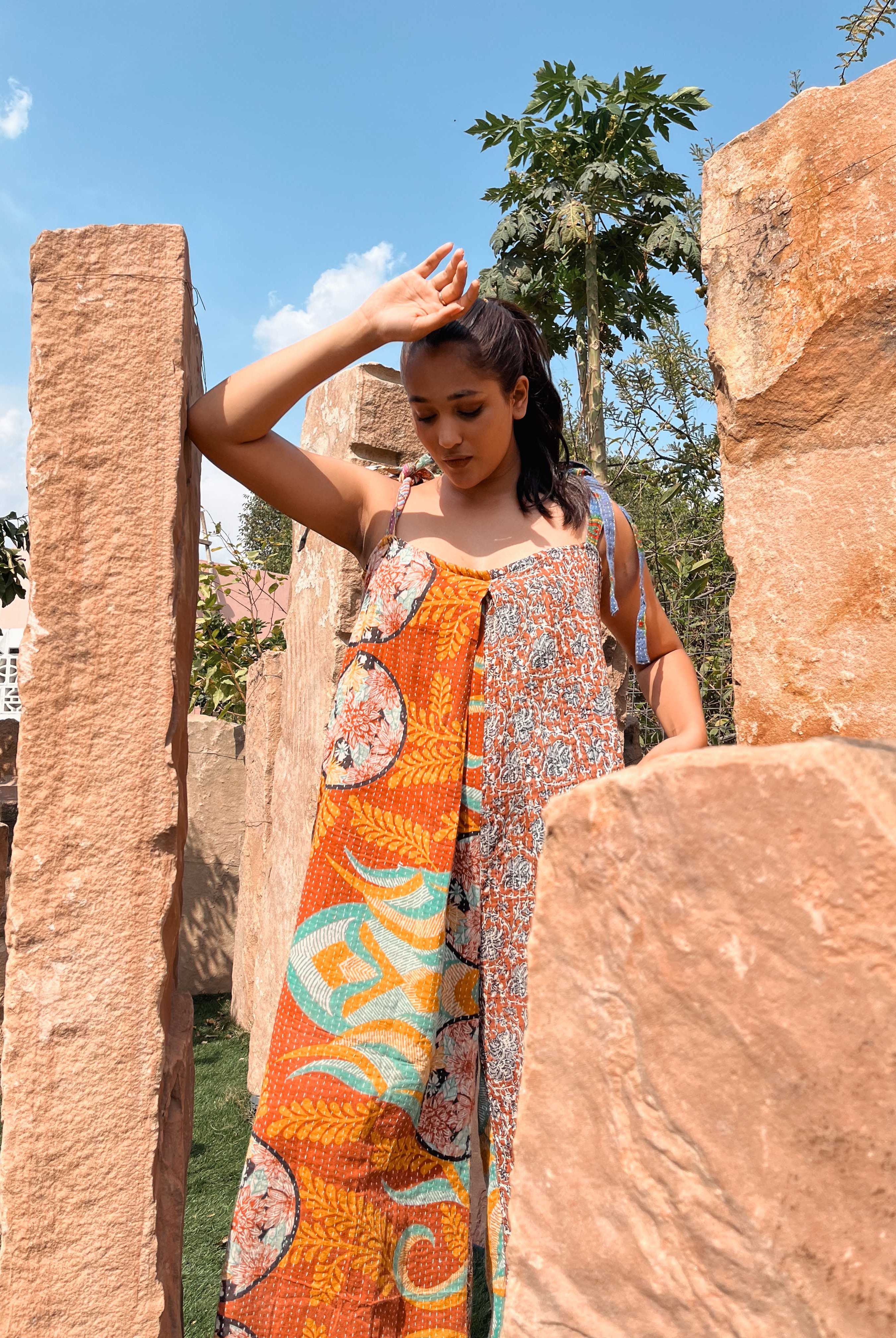 vintage kantha jumpsuit - Love Protect Sustain