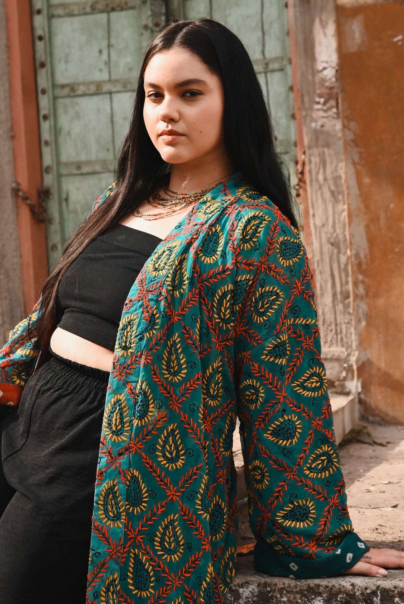 vintage embroidery cover up - Love Protect Sustain