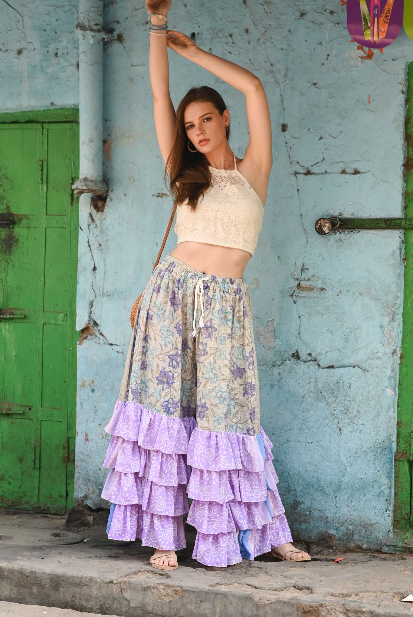 vintage frill pants - Love Protect Sustain