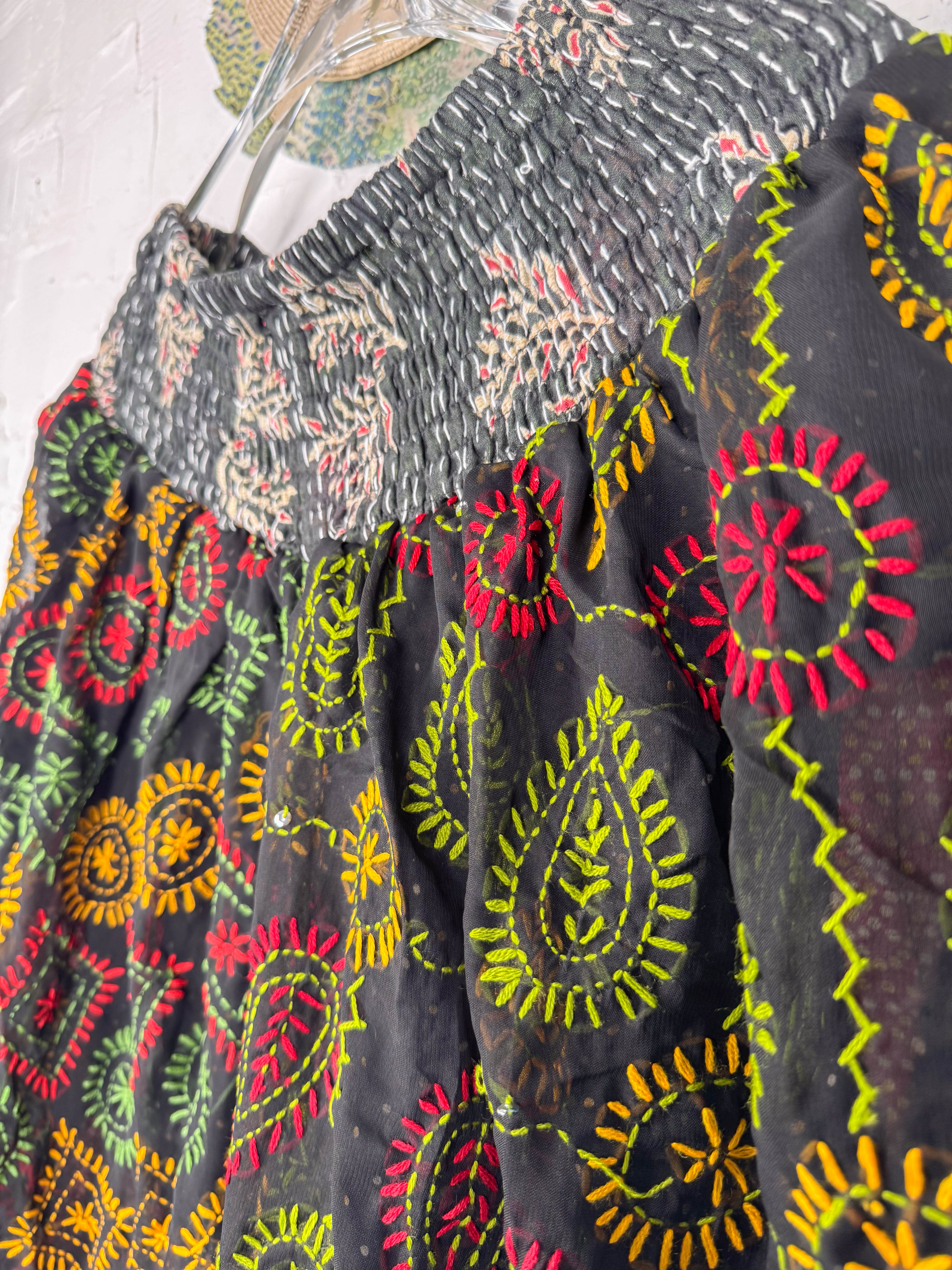 vintage handembroidery pants- Love Protect Sustain