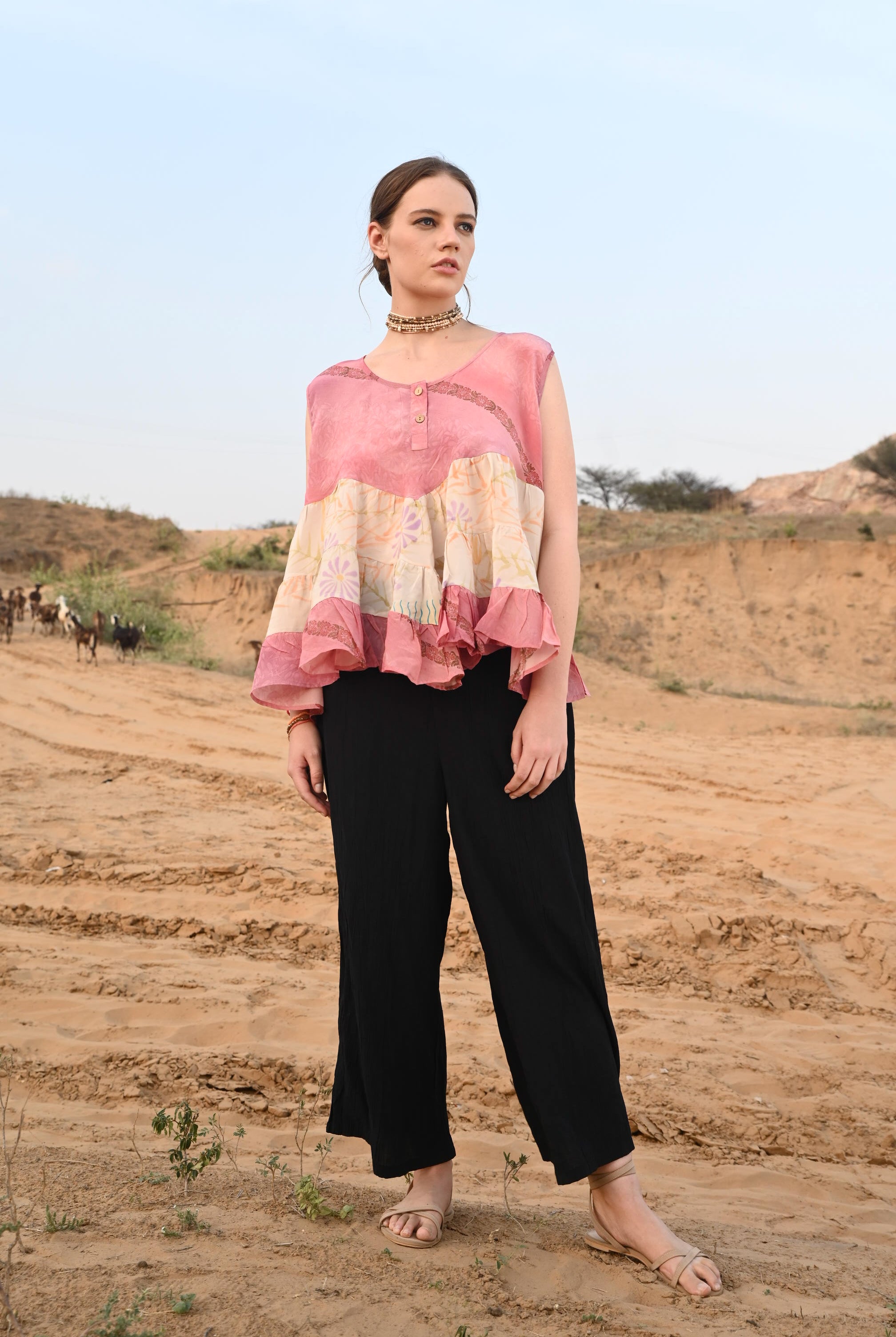 vintage hippie silk vest - Love Protect Sustain