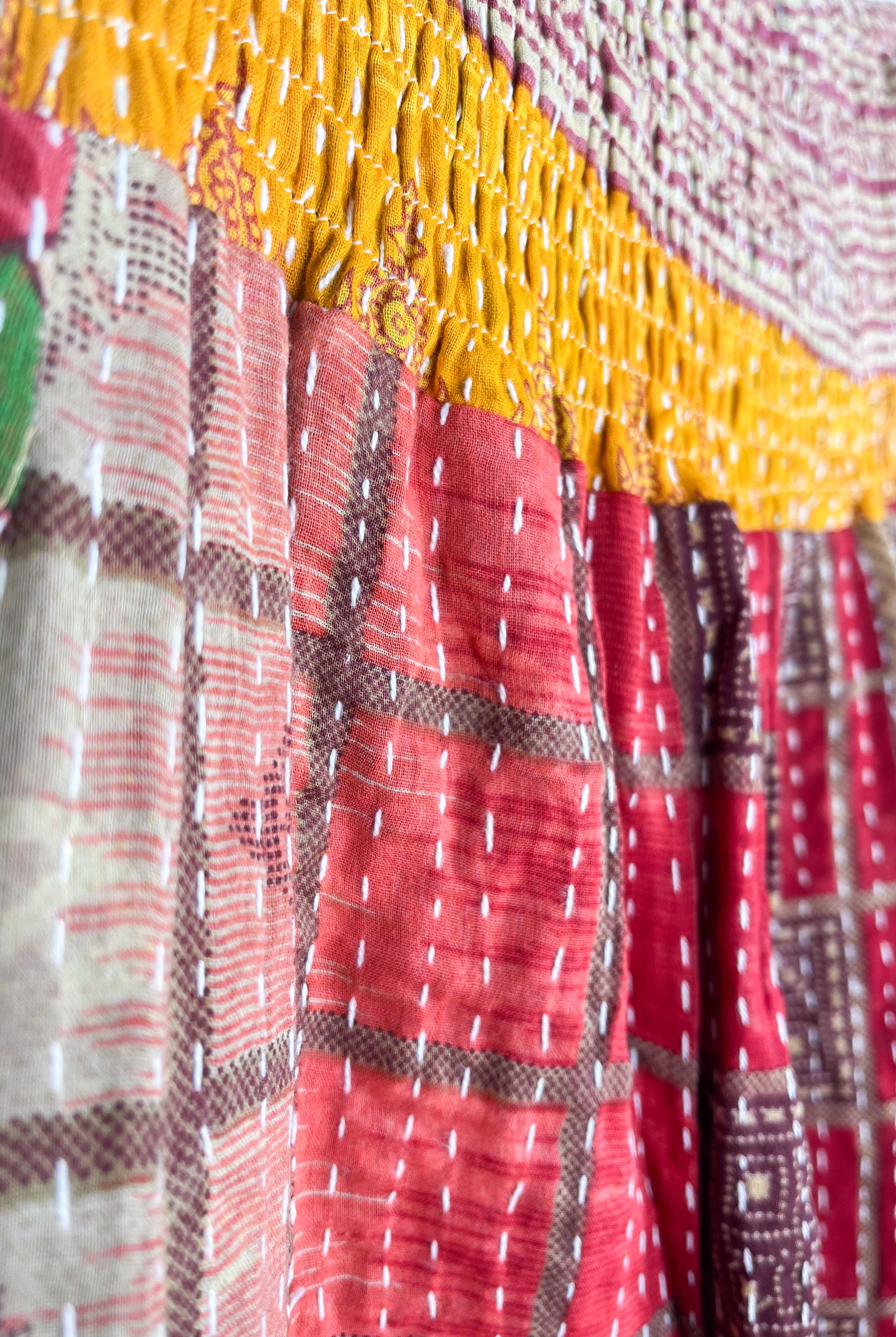 vintage kantha boho skirt - Love Protect Sustain