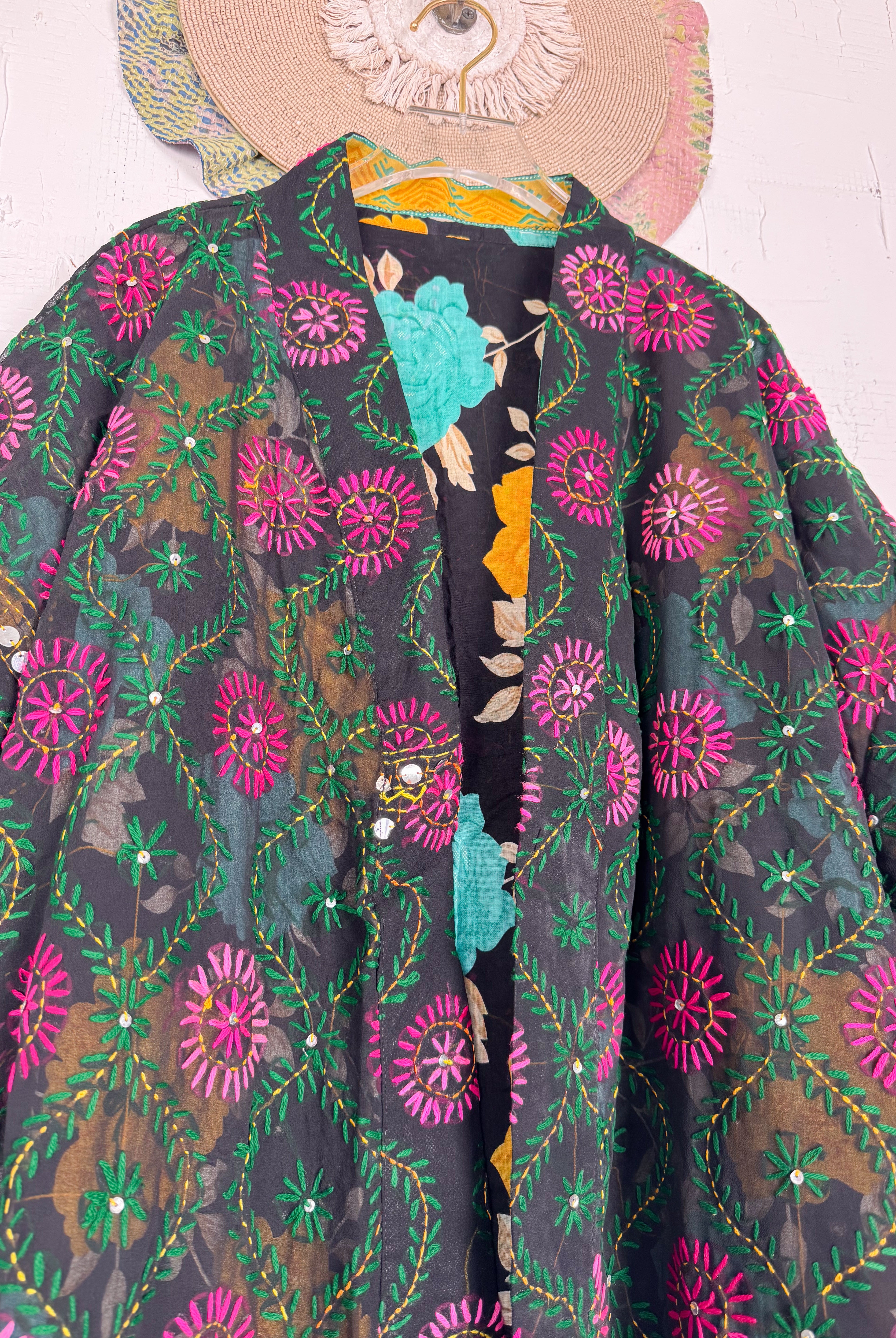 vintage phulkari women robe - Love Protect Sustain