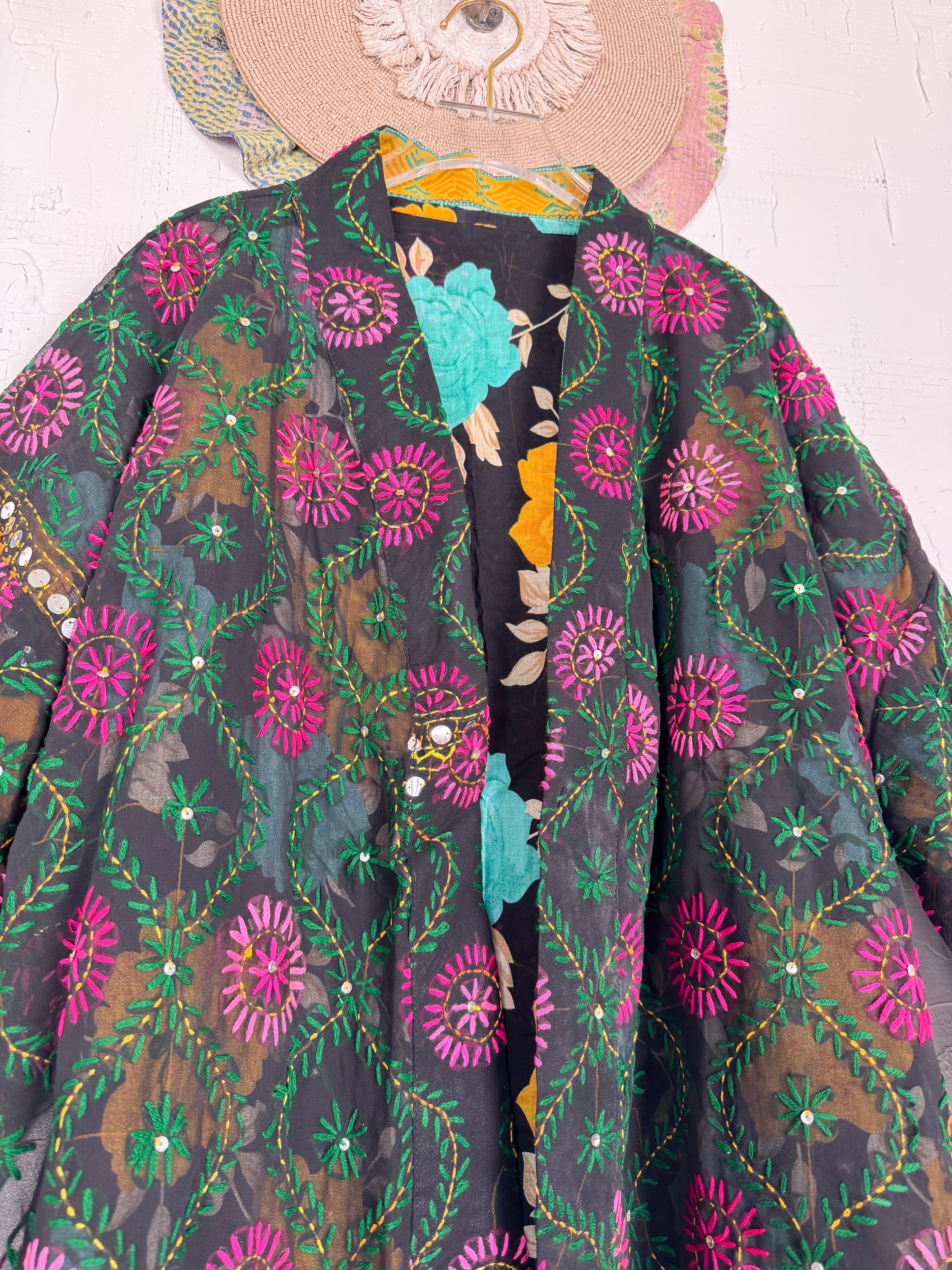 vintage phulkari women robe - Love Protect Sustain