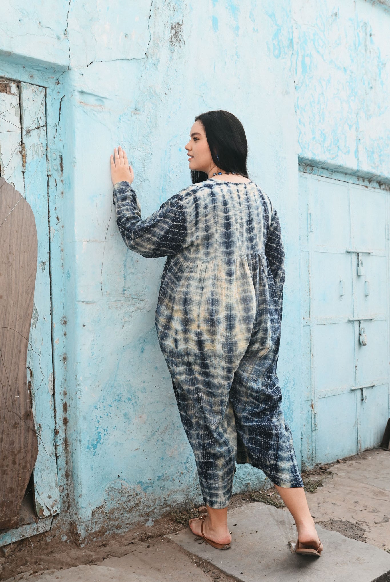 vintage tie-dye kantha dress - Love Protect Sustain