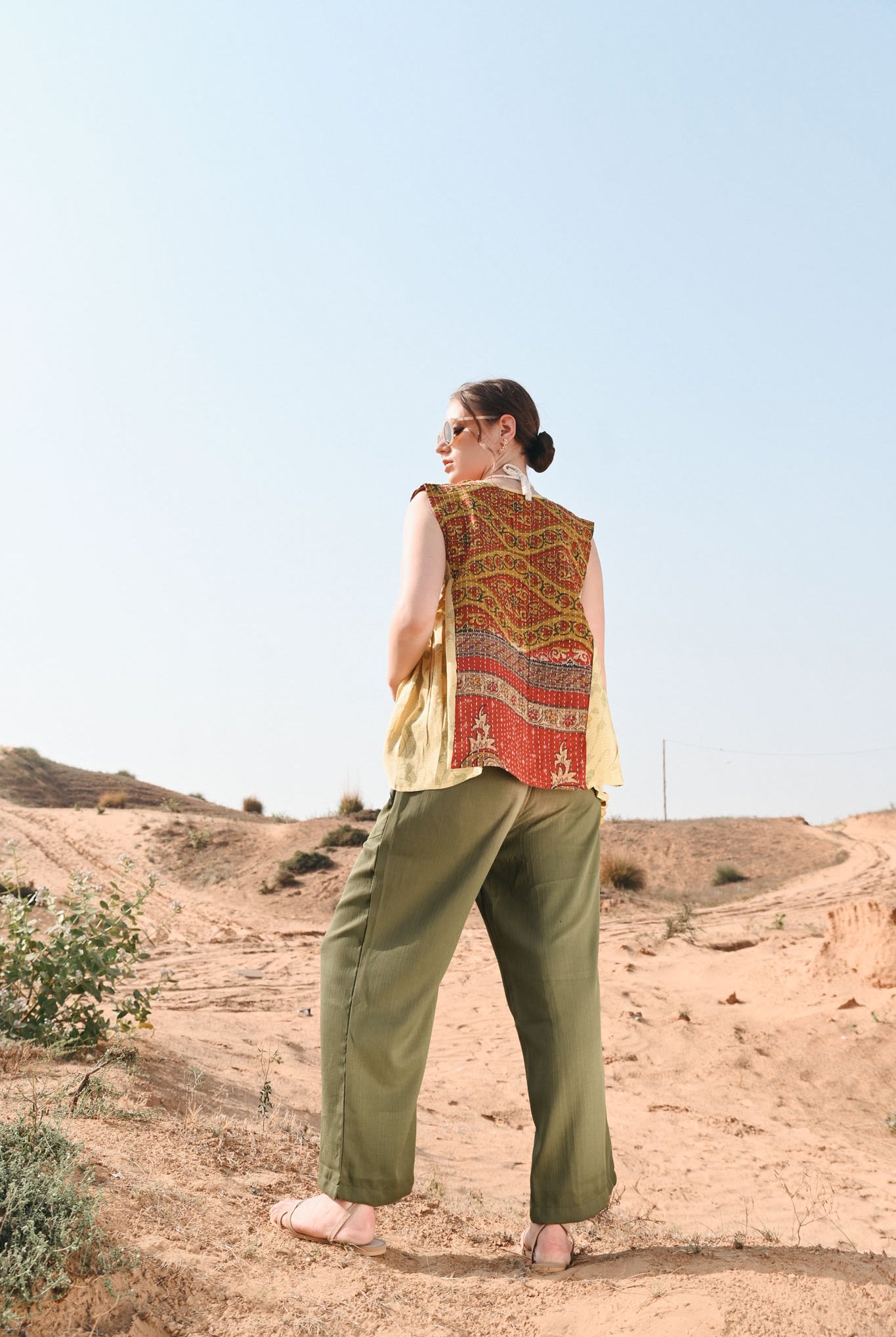 vintage vest for women - Love Protect Sustain