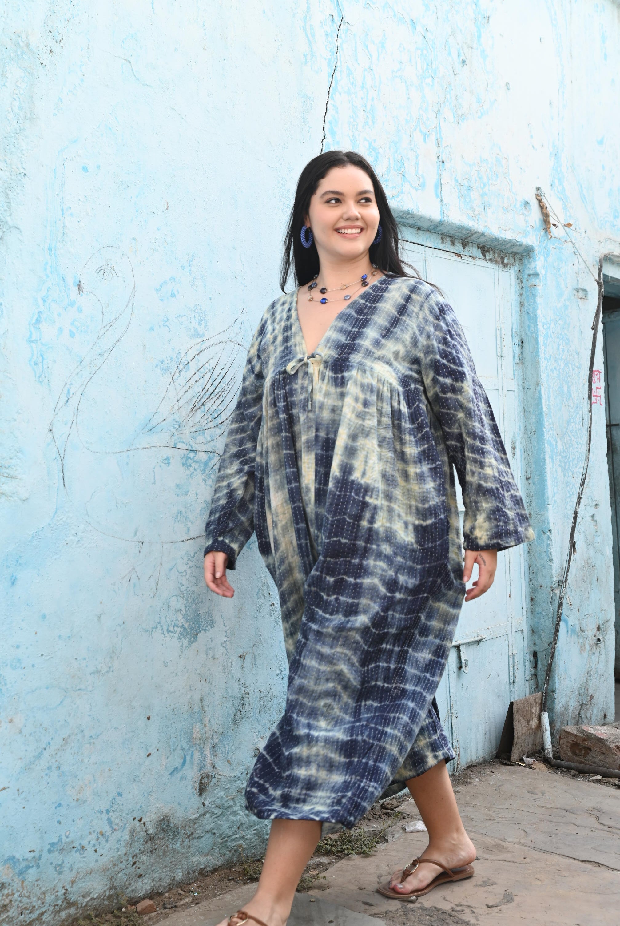 wide leg kantha tie dye jumpsuit - Love Protect Sustain
