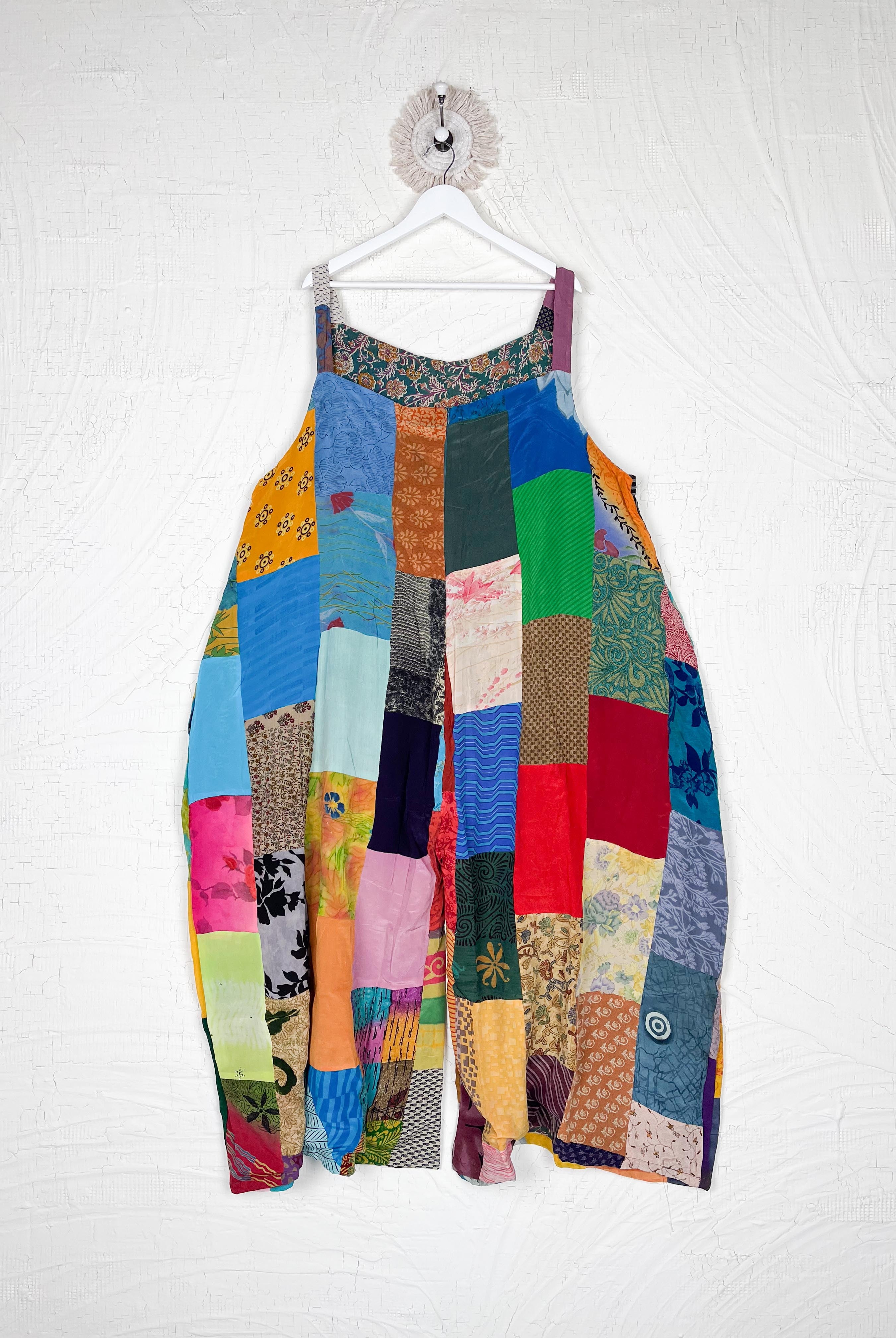 wide leg patchwork bohemian - Love Protect Sustain