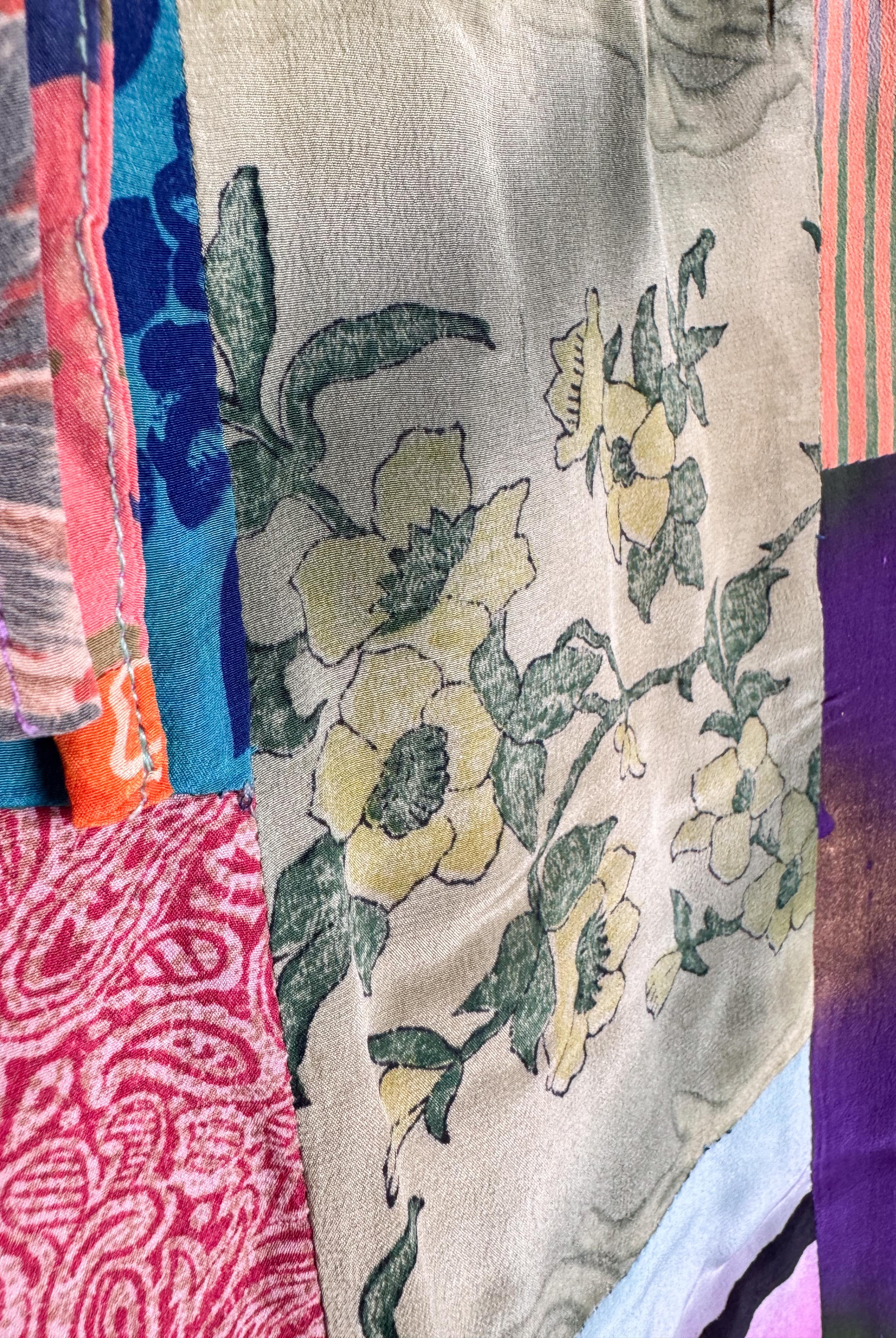 wide leg patchwork bohemian overalls - Love Protect Sustain