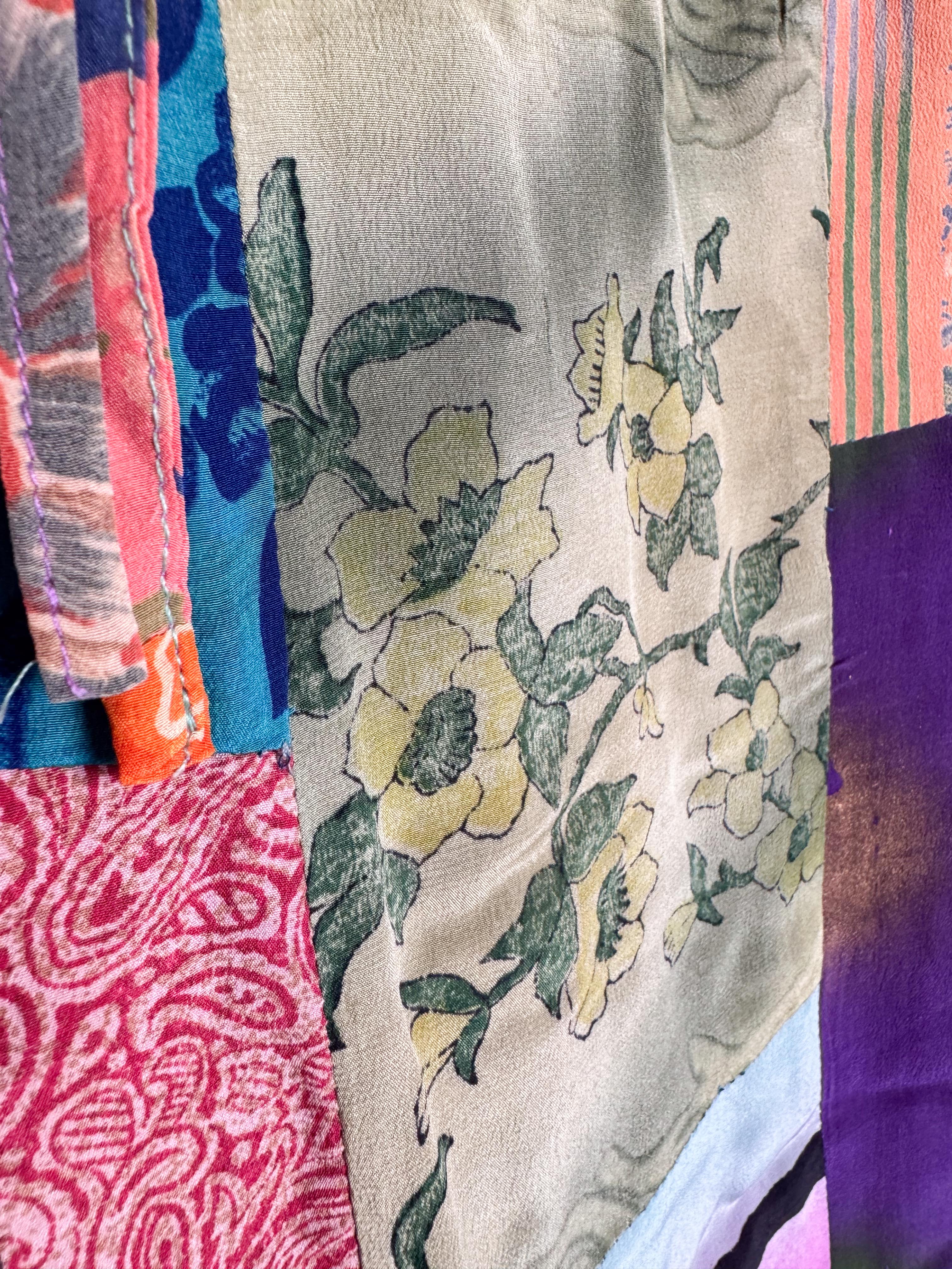 wide leg patchwork bohemian overalls - Love Protect Sustain