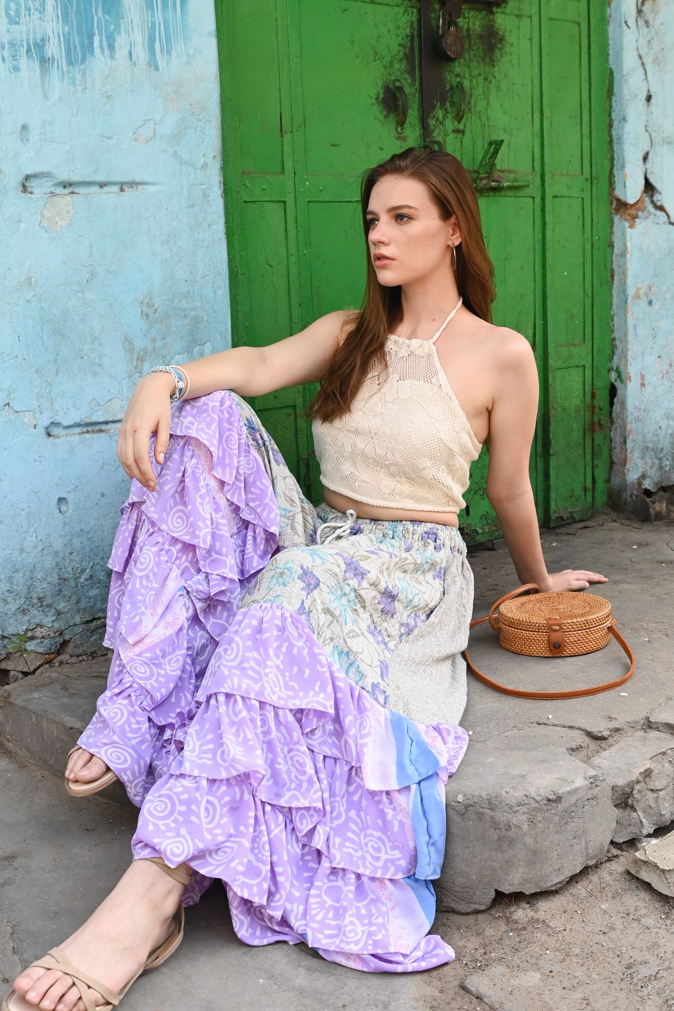 women Kantha Frill Summer Pants - Love Protect Sustain