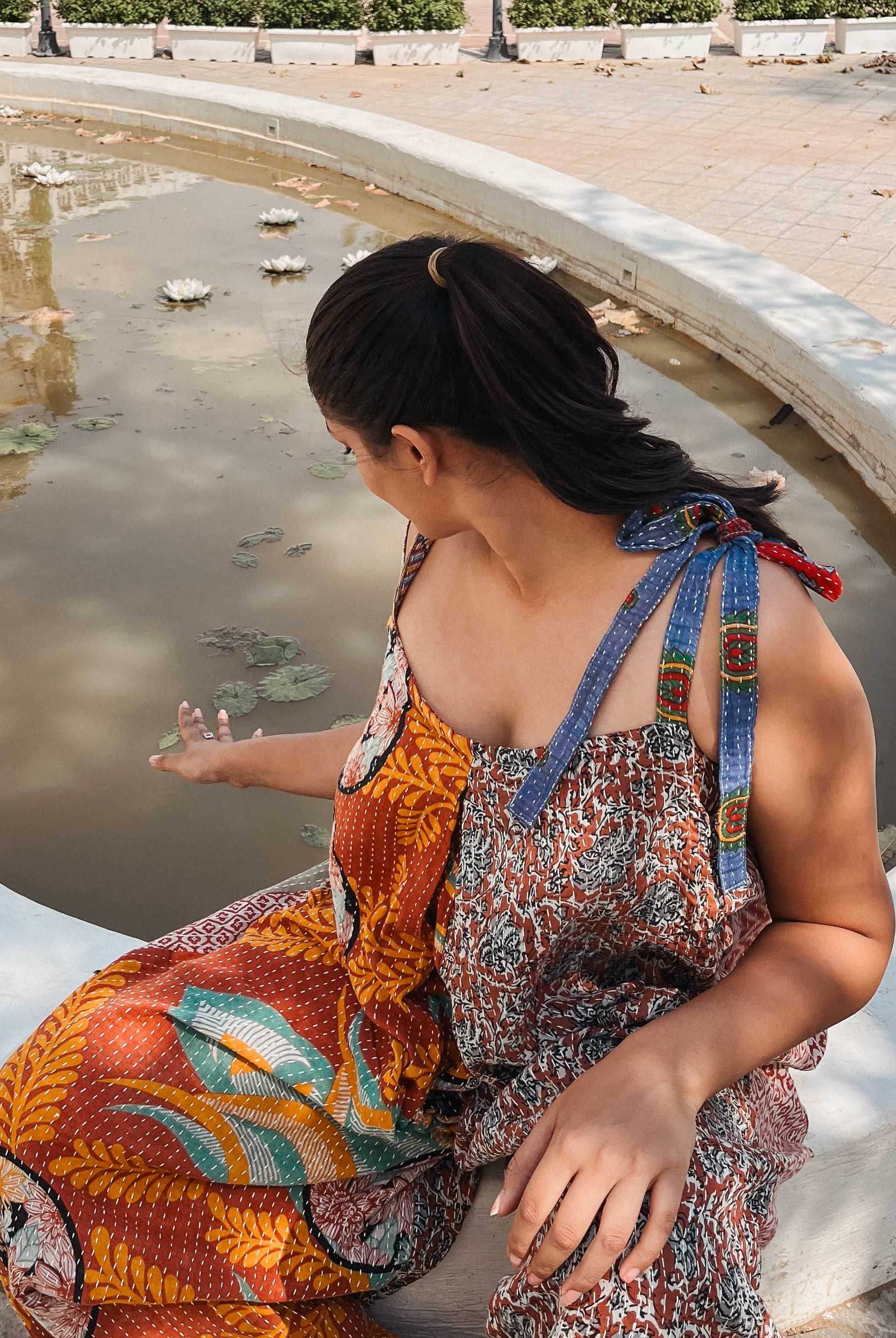 women boho vintage kantha jumpsuit - Love Protect Sustain